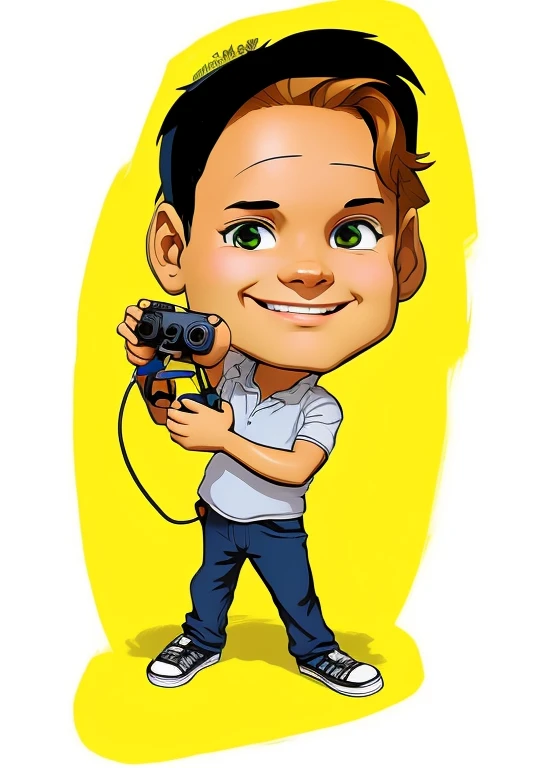 cartoon of a man holding a video game controller in his hands, caricatura style, caricatura illustration, in estilo de desenho animado, arte dos desenhos animadosstyle, caricatura!!!, arte digital dos desenhos animados, desenho animado de arte digital, retrato de desenho animado, caricatura, imagem de desenho animado, caricatura, arte dos desenhos animados, caricaturist alarcón, pintura digital de desenho animado, estilo de desenho animado illustration, estilo de desenho animado