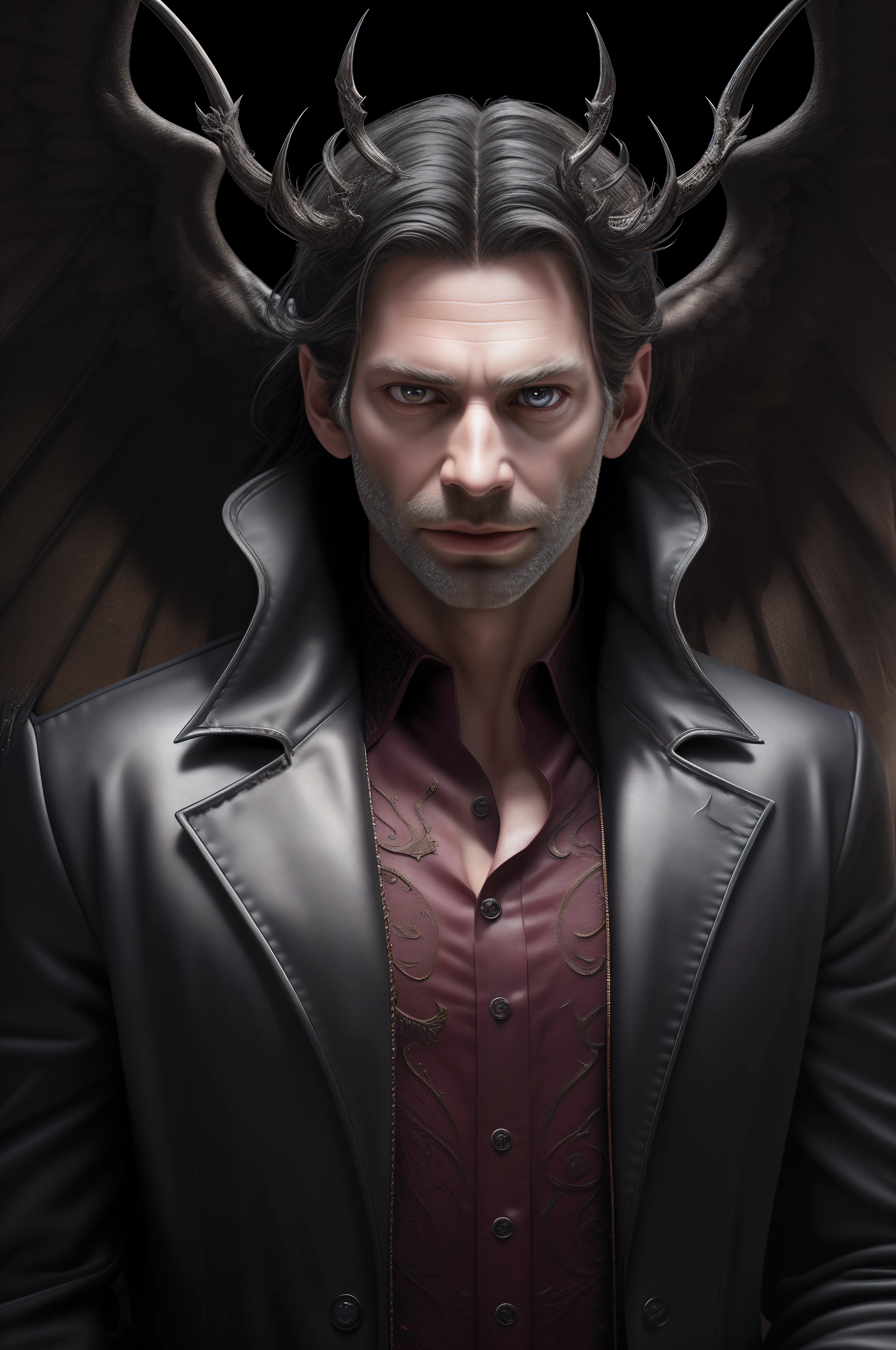 "Realistic depiction of Lucifer without horns, showcasing intricate details and wearing a heavenly outfit, in hyper-realistic 8k resolution."