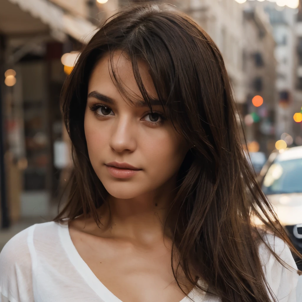 Front headshot of 25yo European woman, pointing at camera, cabello rubio, serio, (Amazing skin detail: 1.4), (piel natural: 1.2), (Poros: 0.6), maquillaje, (ojos detallados: 1.2), fondo negro, estudio, borde claro, atmosfera oscura, (Bokeh: 1.2), Cinematographer, Kinematic, fotorrealista, ultrarrealista, Chica en forma, vestido ajustado, Figura perfecta