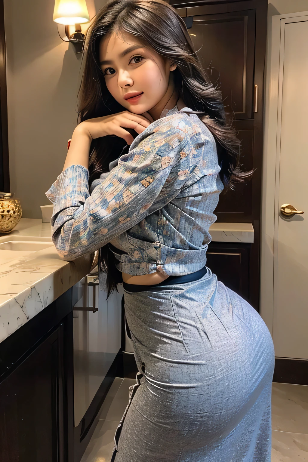    (masterpiece:1.3), (High resolution:1.1), Detailed beautiful face, Detailed beautiful, (huge breasts, gigantic breasts:1.4   arafed asian woman in a striped shirt is posing in a bathtub, korean girl, backview, korean woman, gorgeous young korean woman, wonderful, full body xianxia, backshot, back - view, attractive pose, wearing in shirt, sexy look, open shirt, elegant seducing pose, bottom angle, beautiful south korean woman, korean, lit from behind