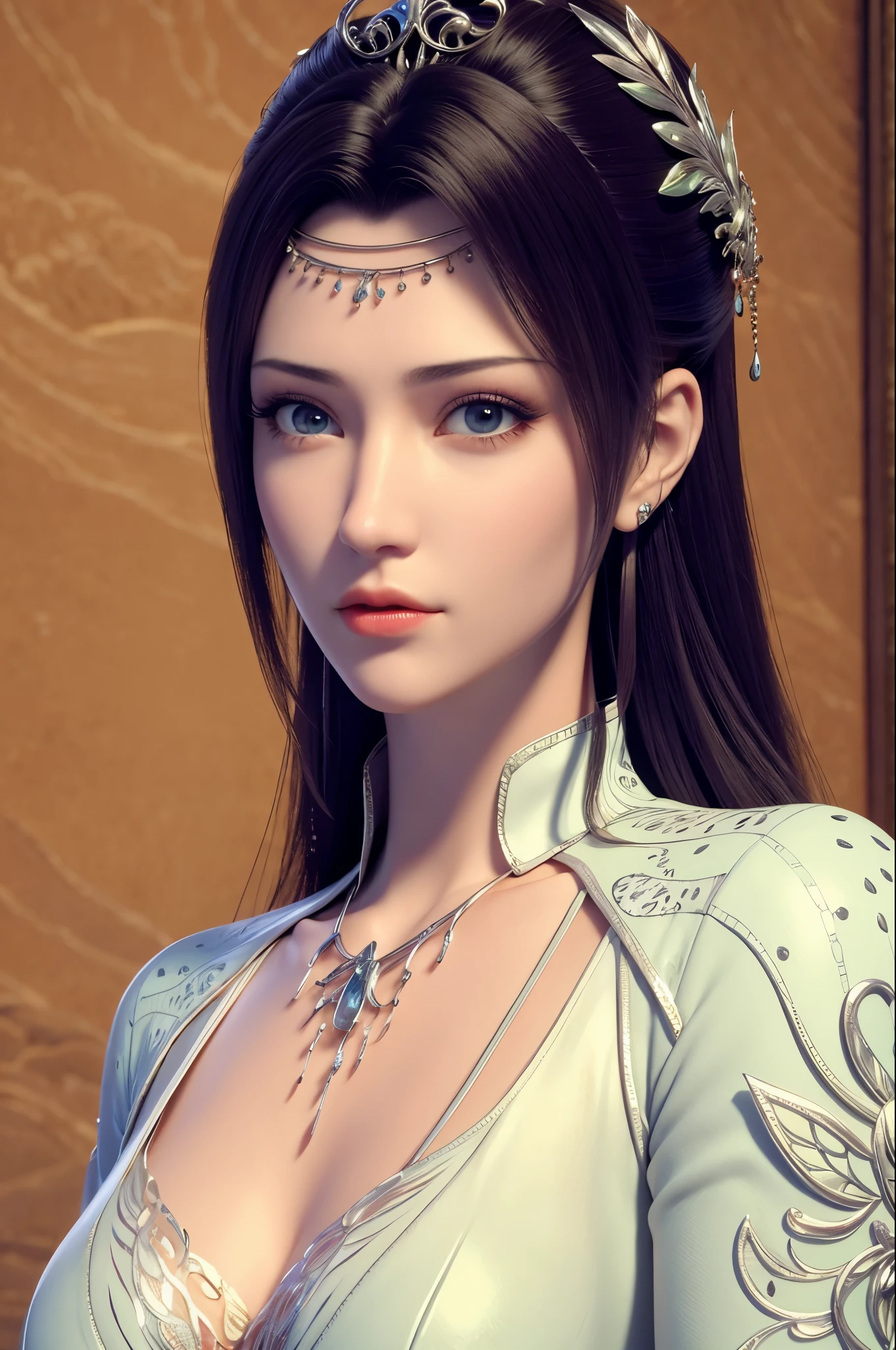 masterpiece, ridiculous, fine details, human development report, The face and eyes are very detailed, lifelike,Itching, (8k, best quality, masterpiece:1.2), Super detailed, Extremely detailed CG 8k wallpaper,Fashion,
(crystal texture skin:1.2), (extremely delicate and beautiful),
(masterpiece, best quality:1.2),1 girl, alone, Willow Yao, wide hips, very long hair, (:1.5),(looking at the audience:1.2), natural lighting