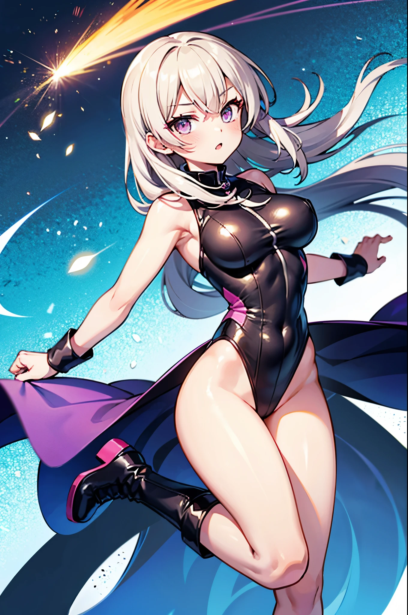 1girl, solo focus, superhero, leotard, highleg leotard, bare legs, boots, tight belt, mature lady, spinning her body in rapid speed like a tornado