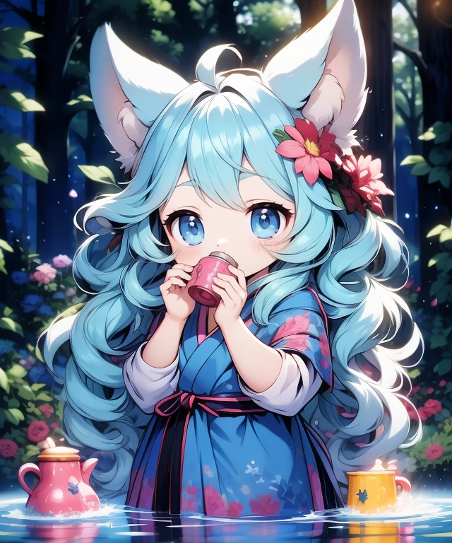 melhor qualidade,obra de arte,(realista, photo-realista),fundo da foto,Tiro de ponto de vista,Moody lighting,foco facial,
1 garota, orelhas de animais, Nekomata Okayu, orelhas de gato, Sozinho, cauda, cat cauda ,water hair, Safra francesa, Freshly washed hair, Hanbok, 
candy rainbow,