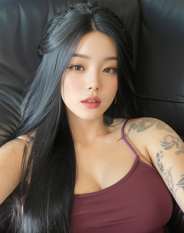 Arafed Jennie with long black hair sitting on a sofa, Violeta Myers, Ayahausca, angelawhite, thick lips, 2 2 anos, Angiewolf, 18 anos, Cara Sexy, Mulher de 30 anos de Cuba, 2 Modelo feminina de 4 anos, com cabelos longos e olhos penetrantes, 21 anos jennie blackpink