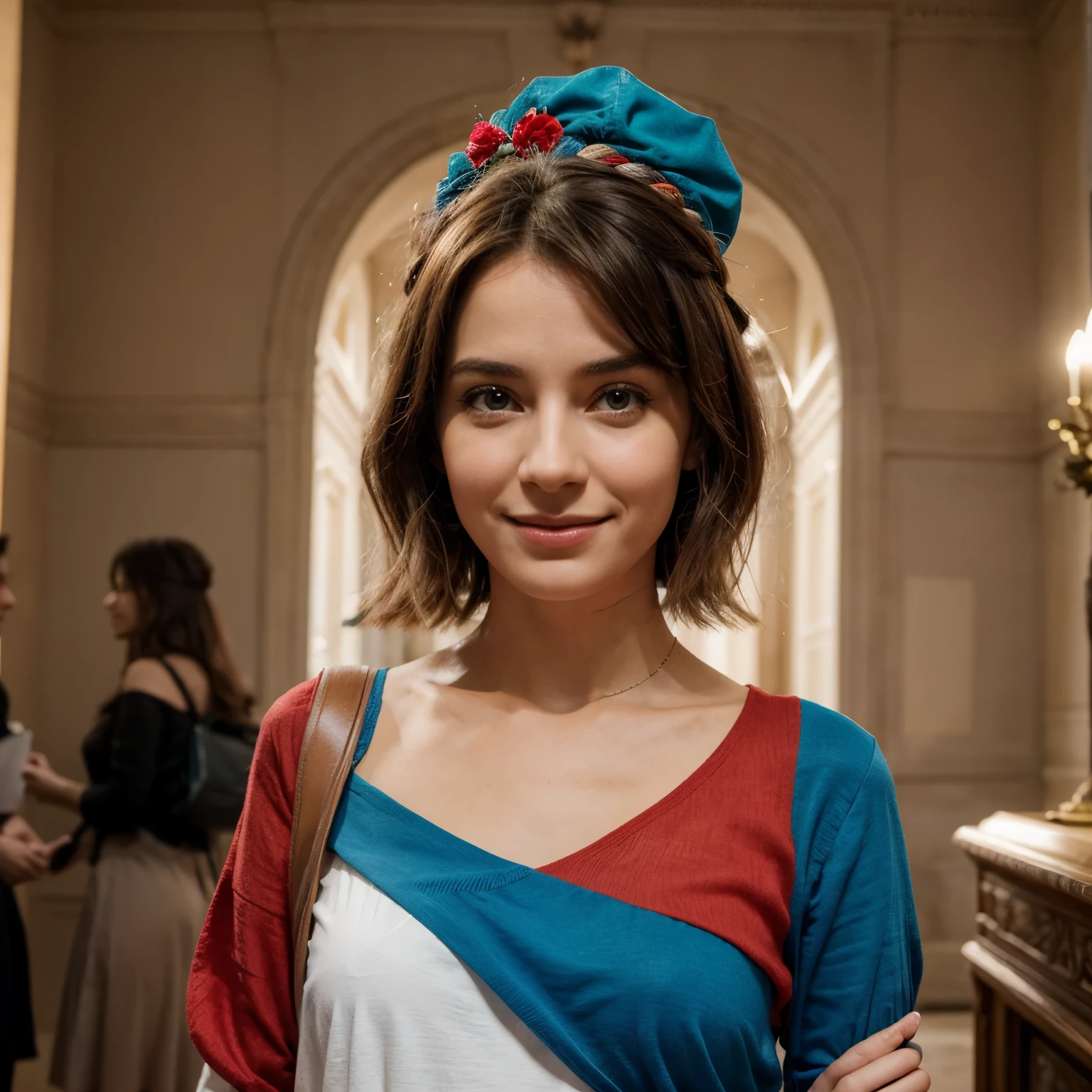 "Imaginez un personnage animé rigolo et réconfortant qui apporte de la joie et du réconfort. Décrivez ses traits physiques uniques, peut-être des couleurs vives et des caractéristiques ludiques. Assurez-vous de capturer son expression chaleureuse et amicale. Décrivez son style vestimentaire, en mettant l'accent sur des éléments humoristiques. Détaillez les actions ou les accessoires qui le rendent hilarant et rassurant. Enfin, évoquez comment ce personnage crée une atmosphère joyeuse et réconfortante, répandant le bonheur autour de lui."