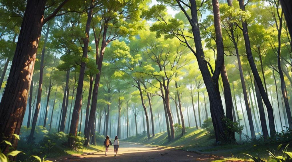 obra maestra, romper, calidad extremadamente alta, forest with birds on beautiful trees.