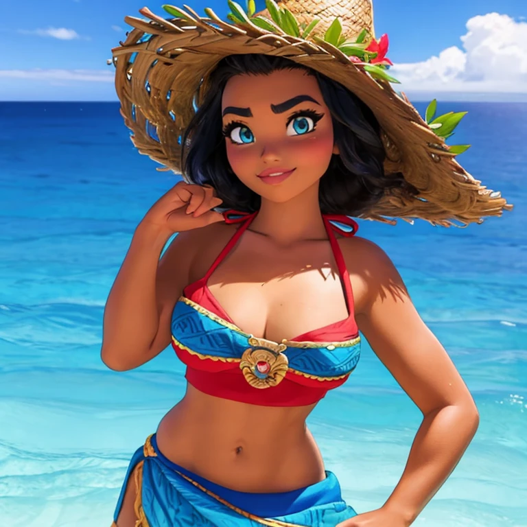 disney, sozinha, 20 anos, moana, bikini, Hawaii island, thin chest, seios grandes, cintura fina, coxas grossas.
