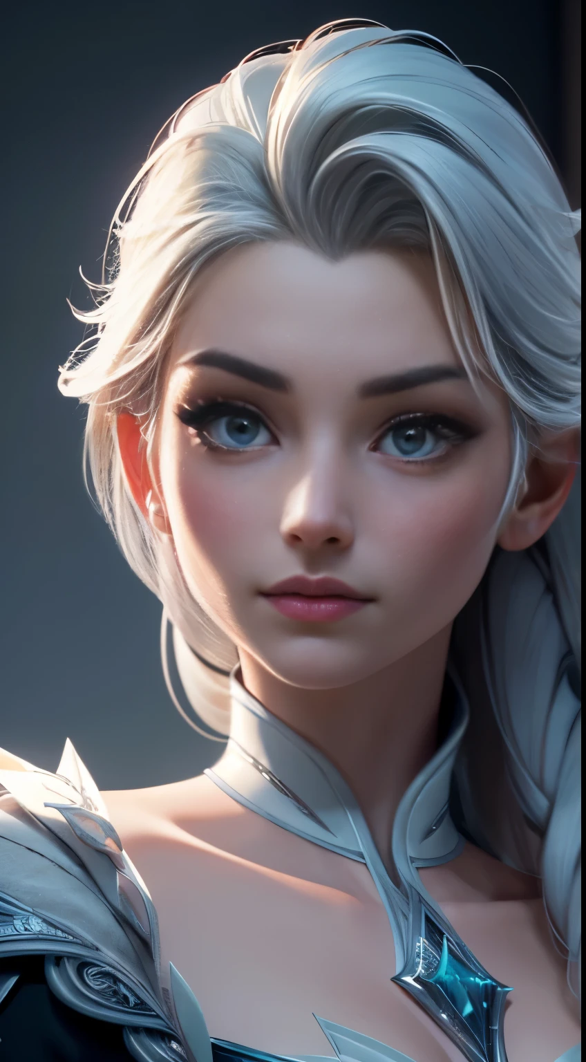 Highly detailed CG unity 8k wallpaper, style shot, complex, high detail, dramatic, highest quality movie still image, very detailed, masterpiece, best quality, character design, Elsa, Elsa from Frozen, (( Dark style)), realistic ultra-detailed rendering style, natural light, sharp character design, (hard focus, 8k), (((natural skin texture))), 8k textures, soft cinematic lighting, adobe lightroom, dark room, hdr, Sophisticated, Elegant, Rich Detail, Sharp Focuilm Look) )), Soothing Tones, Detail Frenzy, Intricate Detail, Super Detail, Low Contrast, Soft Film Lighting, Dull Colors, Exposure Blending, HDR, Fade, 35mm, f/1.4, ISO64, f16, 25 sec.