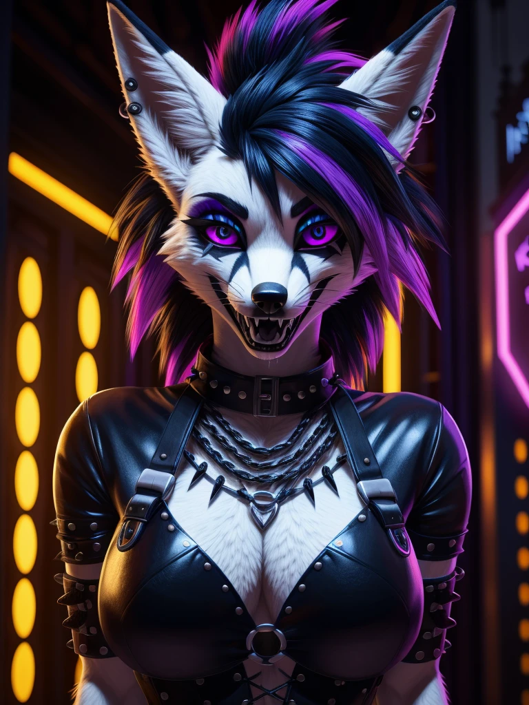 (best quality,4k,8k,highres,masterpiece:1.2),(furry; anthro fox), ultra-detailed,sexy,goth makeup,edgy punk hairstyle,detailed eyes and face,long eyelashes,gothic punk style,ear piercings,vibrant colors,excited,wet,horny
