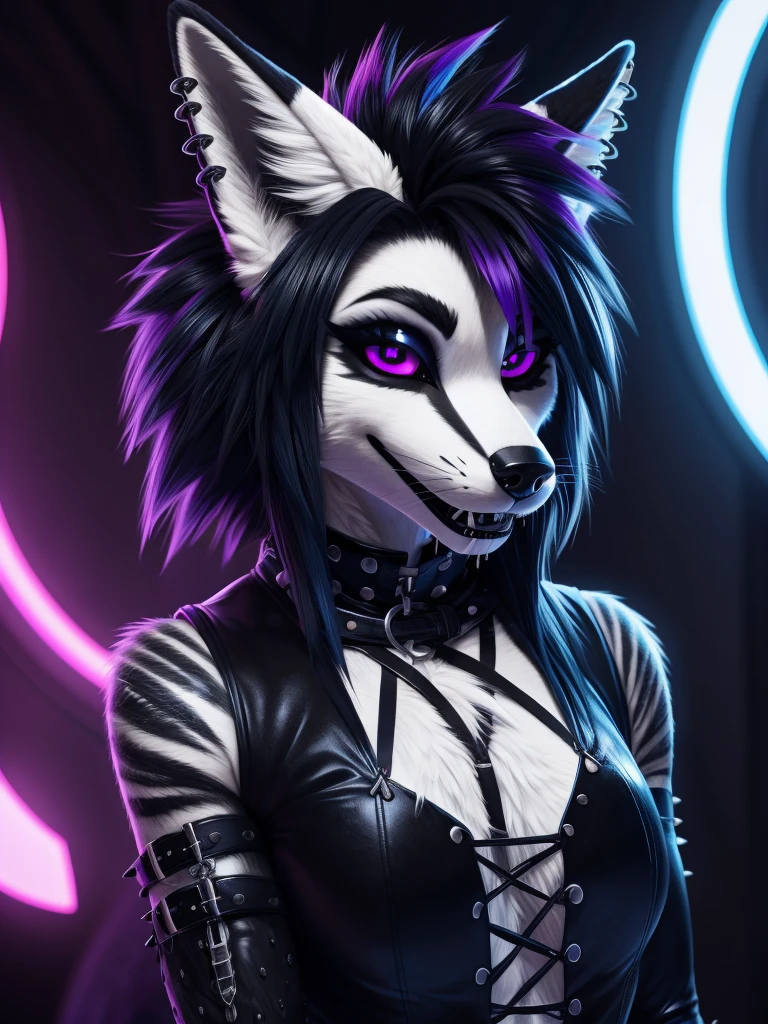 (best quality,4k,8k,highres,masterpiece:1.2),(furry; anthro fox), ultra-detailed,sexy,goth makeup,edgy punk hairstyle,detailed eyes and face,long eyelashes,gothic punk style,ear piercings,vibrant colors,excited,wet,horny
