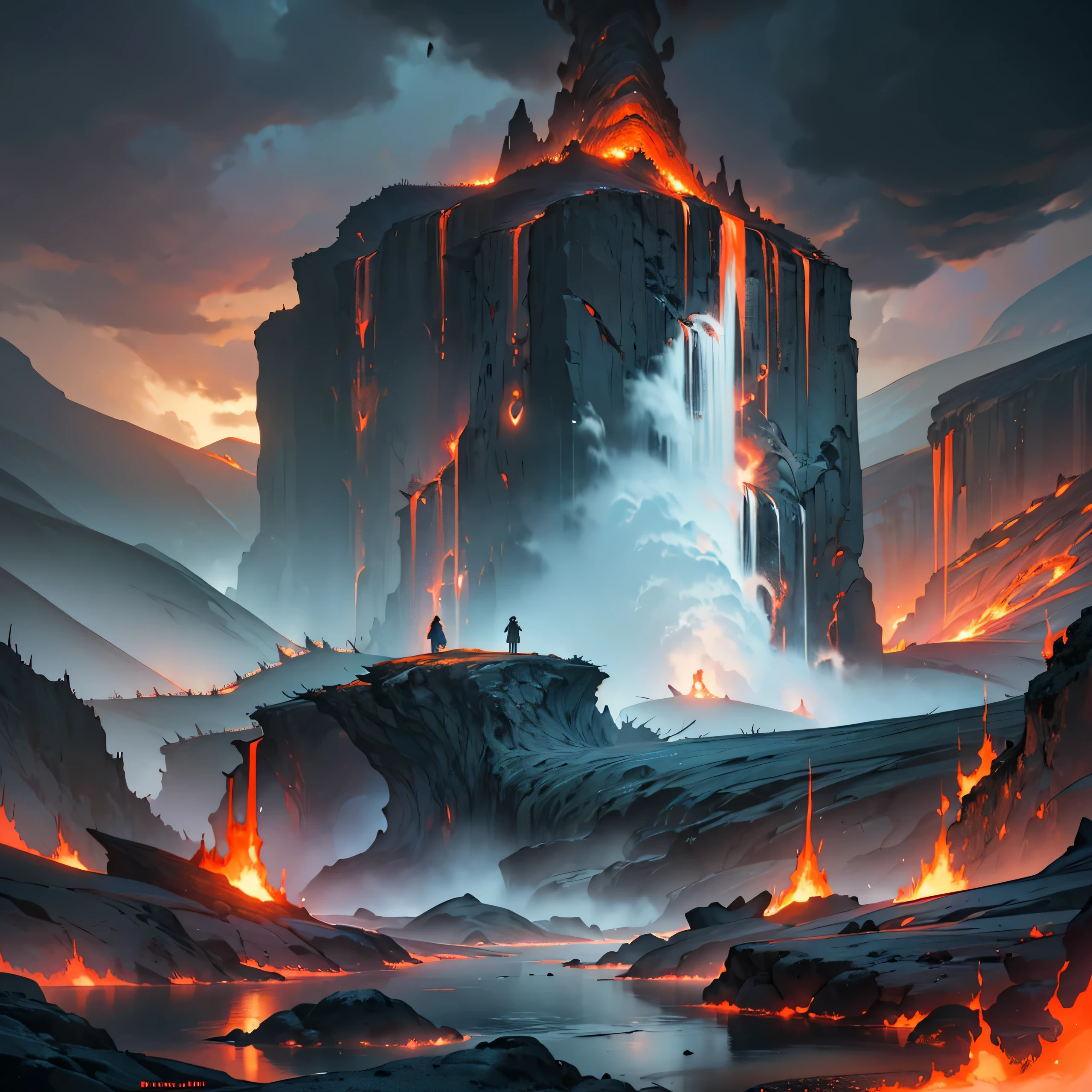 (melhor qualidade,4k,8k,high resolution,obra de arte:1.2),ultra-detalhado,(realista,photorealista,photo-realista:1.37),caveira,Controlar,Barco,mar de lava,clouded skies,illustration,escuro,sinistro,volcanic,fogosa,tormentoso,surreal,vermelho quente,smoky,desolado,criatura,repugnante,detailed skull,sinistro mountains,rocha derretida,sinistro clouds,tormentoso waves,sinistro lighting,sinistro atmosphere,sinistro mood,sinistro shadow,sinistro landscape,atmosfera enevoada,volcanic eruption,sinistro reflection,sinister presence,threatening environment,skull detail,brilho vermelho,rochas salientes,sinistro hues,cena assombrosa,fluxo de lava,dramatic sky,dangerous waters,escuro cavern shadow,imagem perturbadora.