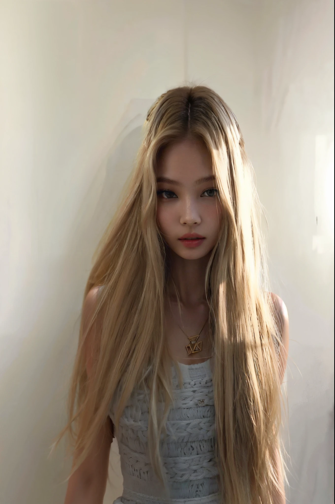 Jennie mulher loira com cabelos longos em frente a um espelho, messy blonde hair, Cabelo desarrumado longo, messy blonde hair, cabelo longo loiro escuro, cabelo loiro castanho longo, seu cabelo natural desgrenhado,  com longos cabelos loiros, com longos cabelos loiros, linda modelo girl, linda modelo, dark cabelo loiro longo, cabelo loiro longo, linda garota loira