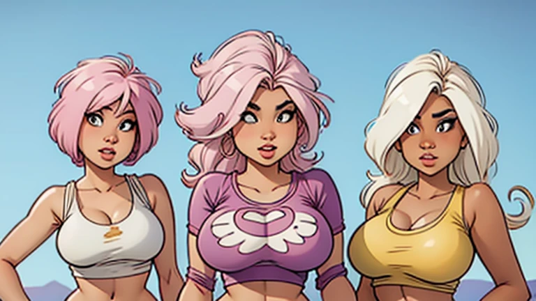 crop top big boobs light colored hair