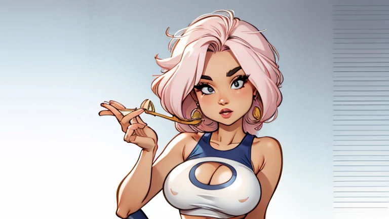 crop top big boobs light colored hair