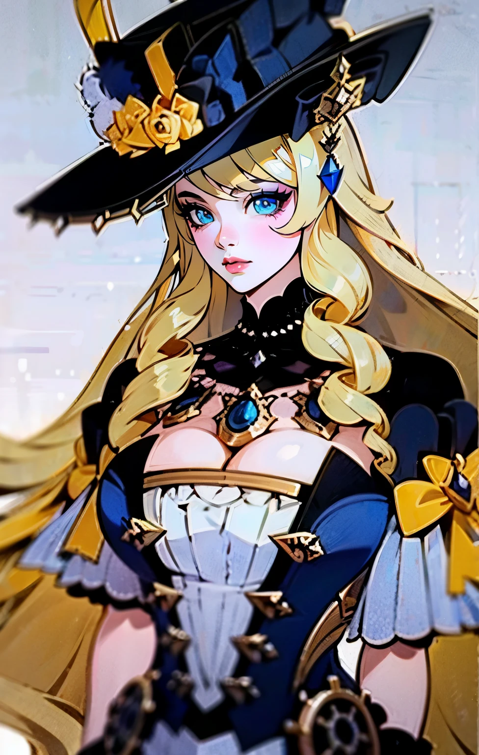 (best quality,4k,8k,highres,masterpiece:1.2), ultra-detailed, realistic eyes and face, detailed lips, long eyelashes, porning,Nsfw,Platinum blonde__hair color__, woman, huge breasts, white background, hat,large fluffy white fur coat, blue dress, professional, 4K, HD, UHD, 8K, high detail,candycharms