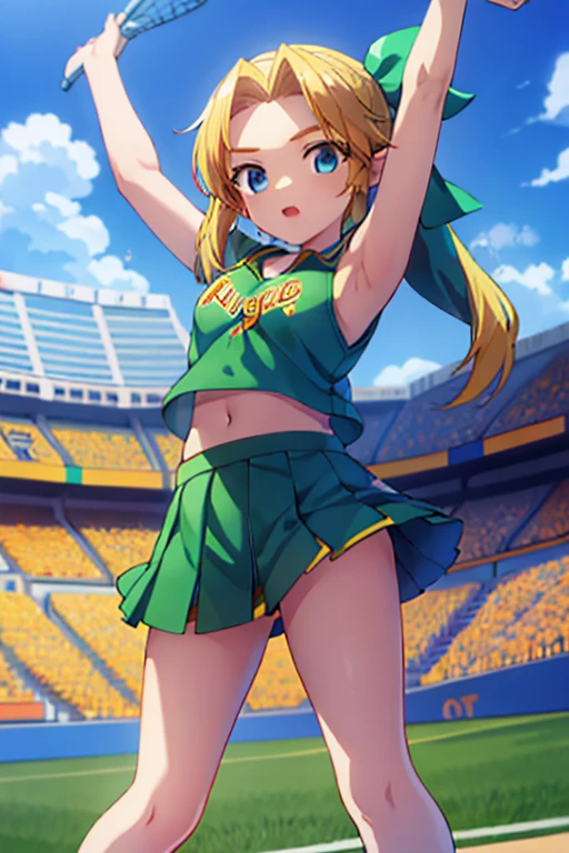 Young Link, Cheerleader Outfit,mini skirt, stadium, 