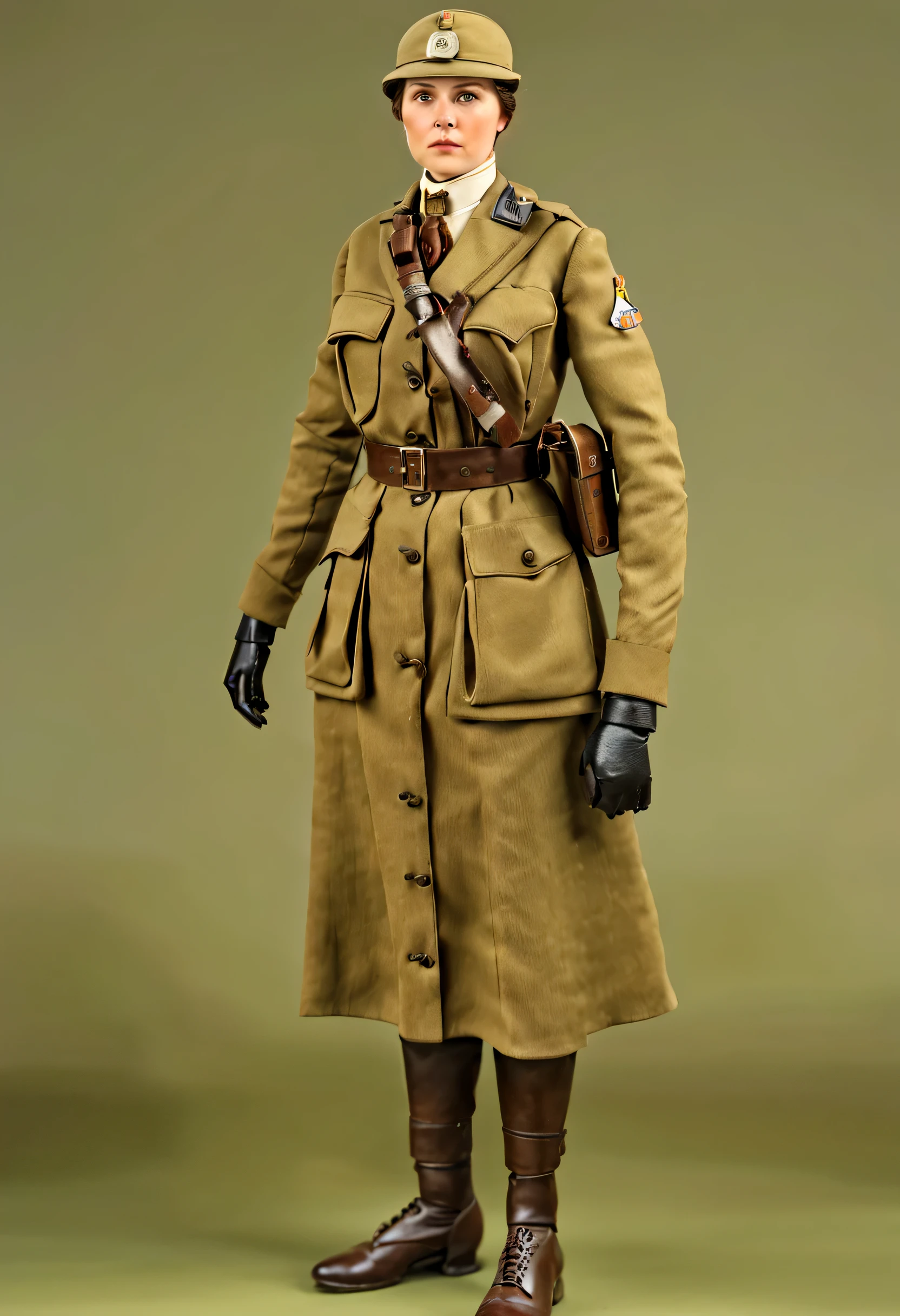 Conductor femenino de la Primera Guerra Mundial de cuerpo completo