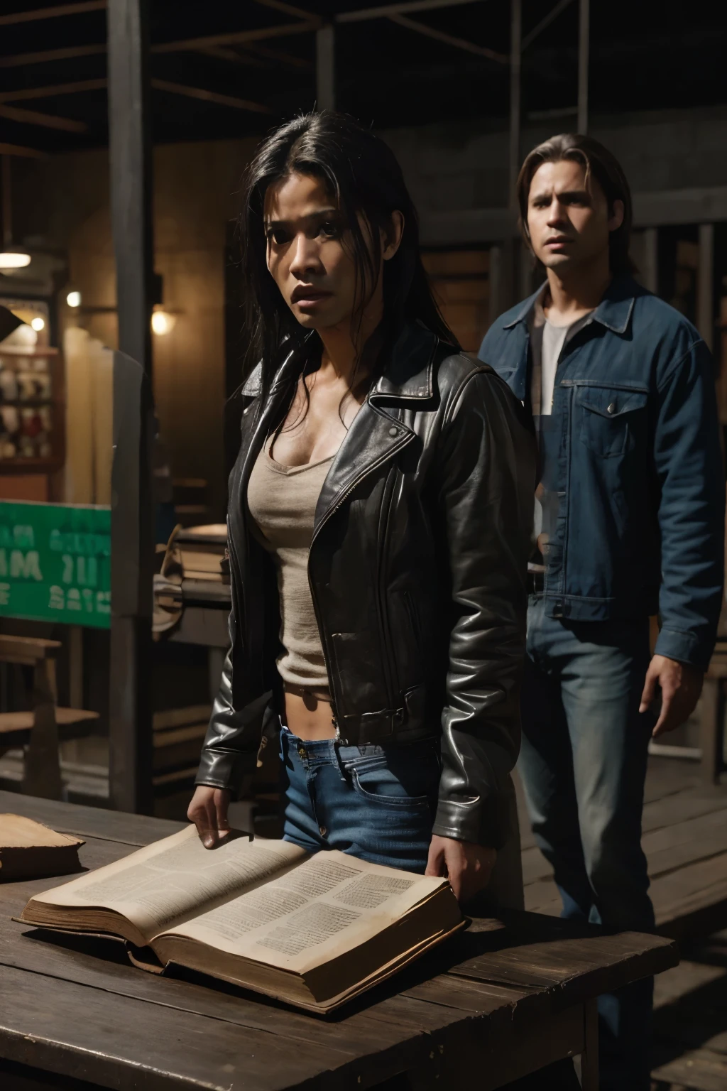 Latino man wearing jeans and a leather jacket