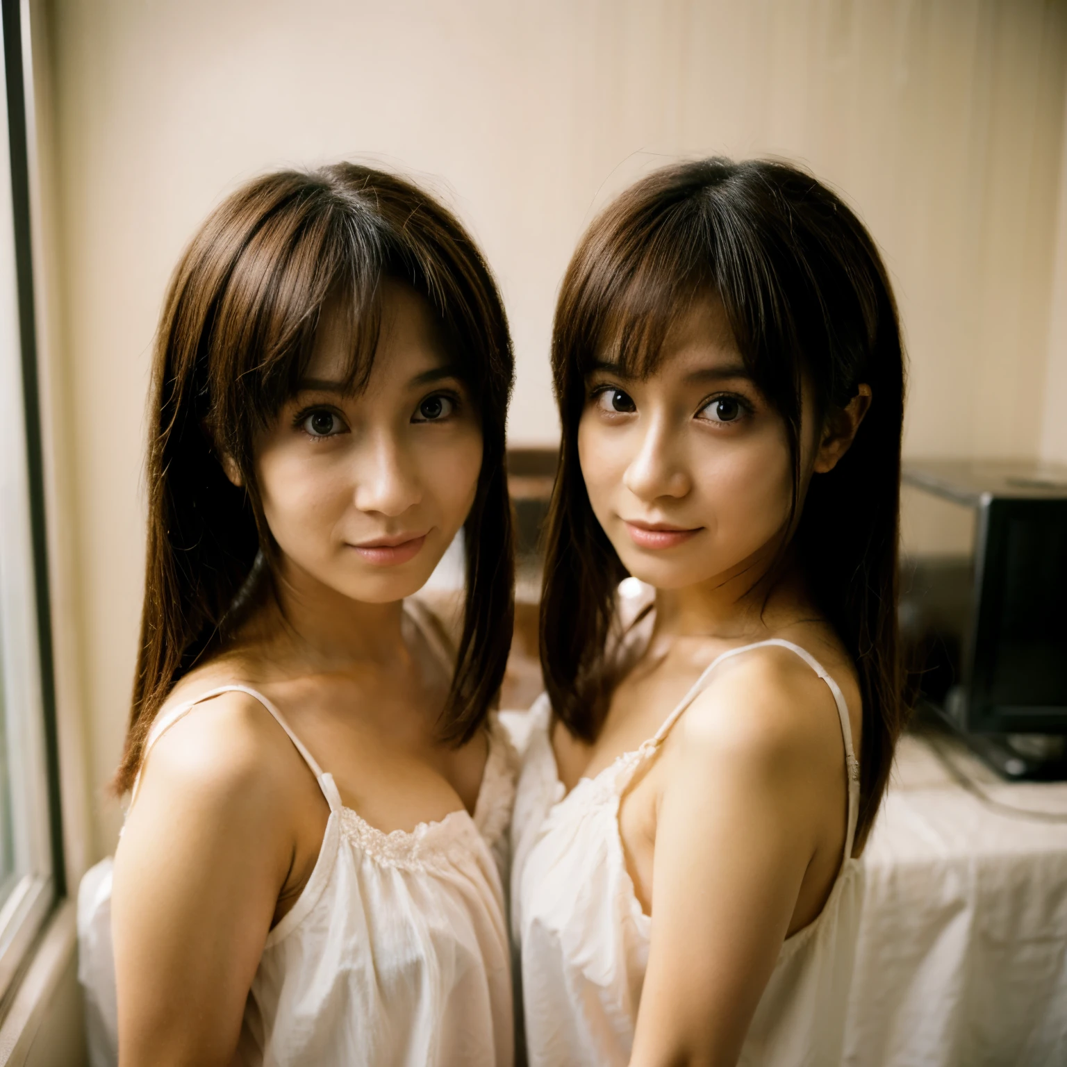 anime girl、identical twin sisters