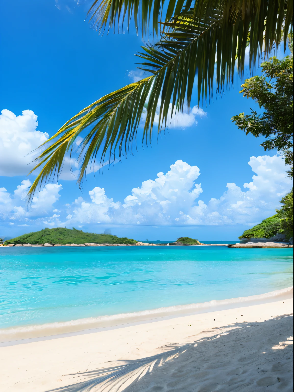 landscape, Summer, Blue sky, Okinawa, private beach, creek, Sea, unmanned, Beach, nobody, Hot weather, Sun, HD Detail, Ultra Detail, movie, Hyper-Realism, Soft light, Deep Focus,Ray tracing,