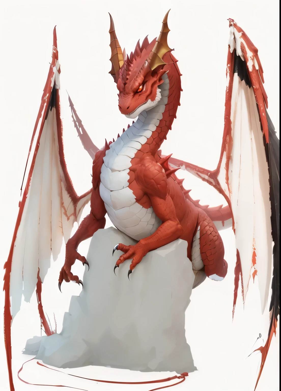 there a Red Dragon statue sitting on a rock, a Red Dragon, Full body dragon concept, Red Dragon, but as an anthropomorphic dragon, d&d dragon art committee, big Red Dragon flying above them, dragon with scars, flying dragon, anthropomorphic dragon, He has red scales on his back, one-stop, european dragon