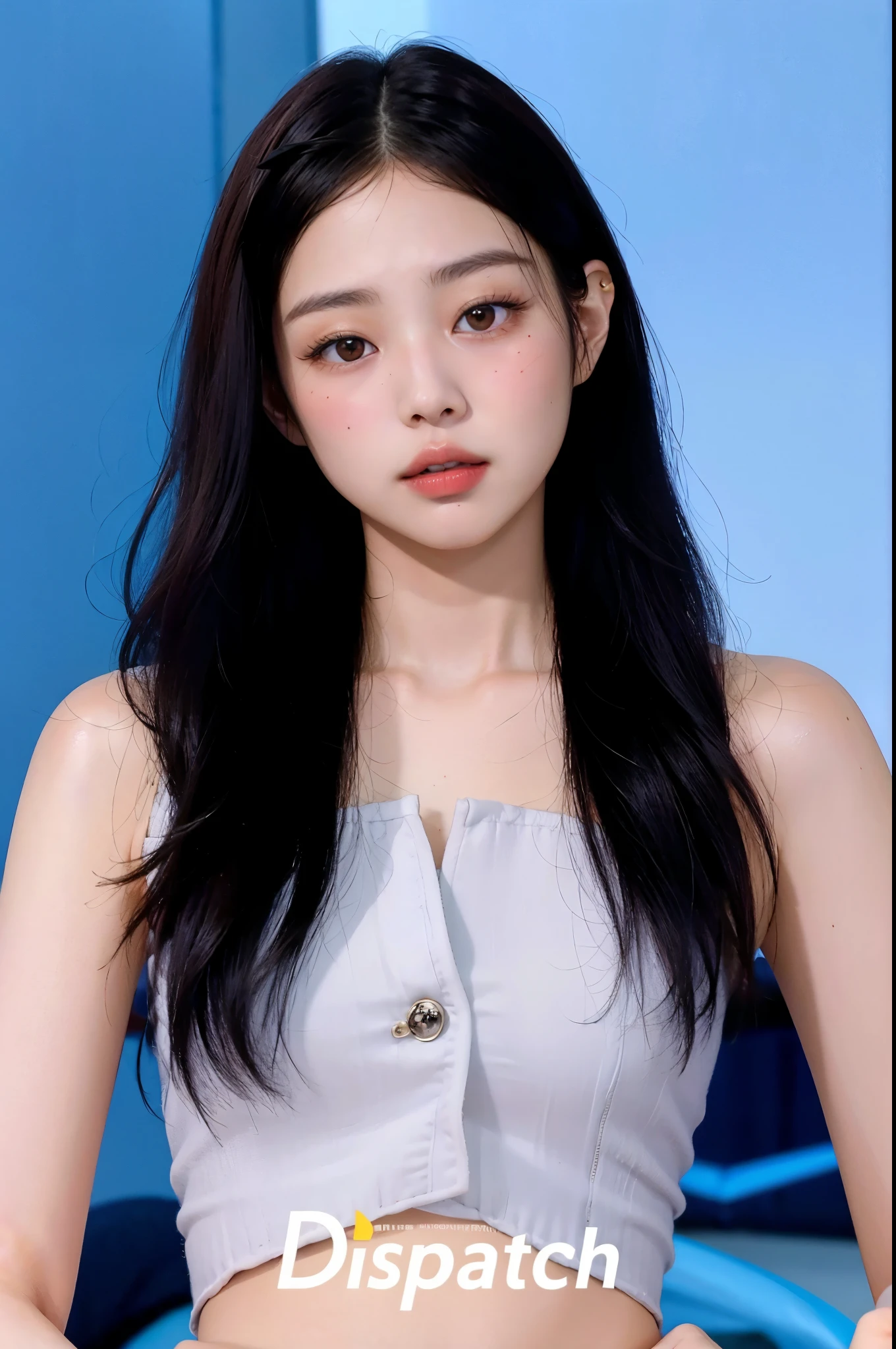 Un primer plano de una mujer con cabello largo con un vestido, jennie rosa negro, jaeyeon nam, gongbi, sha xi, shen mingchen, de mi parte, luji, lee ji-eun, lee ji - eun, actriz femenina de corea, lulú chen, gemma chen, chen xintong, linda actriz coreana, Young cute pale asian face