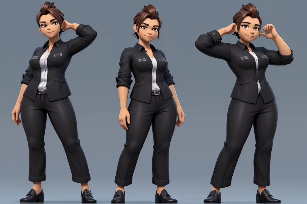 personagem dos desenhos animados de um homem negro Gordinho com cabelo curto come camisa preta , animation character, Caractere estilizado, animation style rendering, 3D estilizado, Arnold Maya render, 3 d render stylized, toon render keyshot, Personagem 3D, Personagem 3D, 3d rendering stylized, 3 d character render, personagem de desenho animado, Personagem de close up, Pose de personagem, (Estilo Pixar) (master part:1.2) (Bokeh) (best quality) (pele detalhada) (textura detalhada) (8k) (argila) (Cinematic lighting) (sharp focus ((Art Style Full Body View, plano completo, vista frontal, vista lateral, vista traseira, do personagem, multiple views and poses, Multiple points of view, um personagem, corpo inteiro, personagem com menos, estilo de roupa, no mesmo estilo de cabelo, menos Tipo de sapato, forte)):: ((full body view, plano completo, vista frontal, vista traseira, design de personagem, multiple views and poses, Multiple points of view, de um personagem, corpo inteiro, personagem com menos , estilo de roupa, no mesmo penteado, less Type of footwear)):, (escuro, fundo preto liso: 1,4)