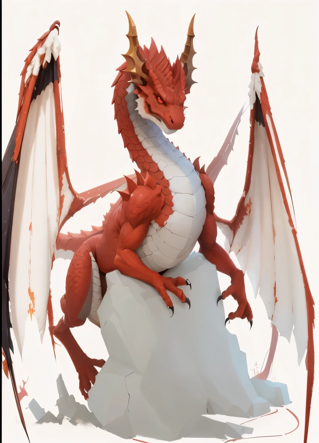 there a Red Dragon statue sitting on a rock, a Red Dragon, Full body dragon concept, Red Dragon, but as an anthropomorphic dragon, d&d dragon art committee, big Red Dragon flying above them, dragon with scars, flying dragon, anthropomorphic dragon, He has red scales on his back, one-stop, european dragon