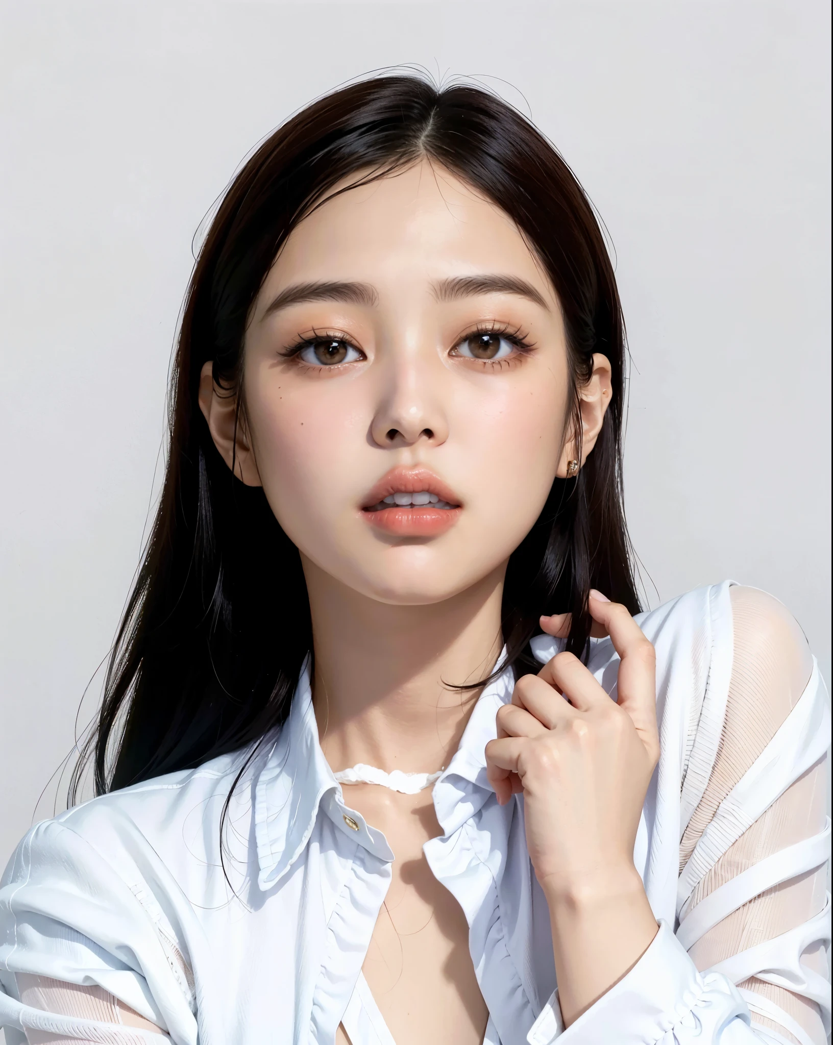 portada de la revista araffe con una mujer con cabello largo y camisa blanca, jennie rosa negro, lee ji - eun, lee ji-eun, modelo de moda femenina coreana, actriz femenina de corea, jaeyeon nam, kwak ji joven, Hwang se - es, heonhwa choe, aparcar desde-min, Hye Kyo song, TaeJune Kim