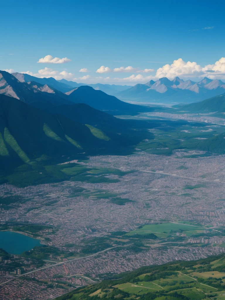 cloud, global city, city View, mountains, 