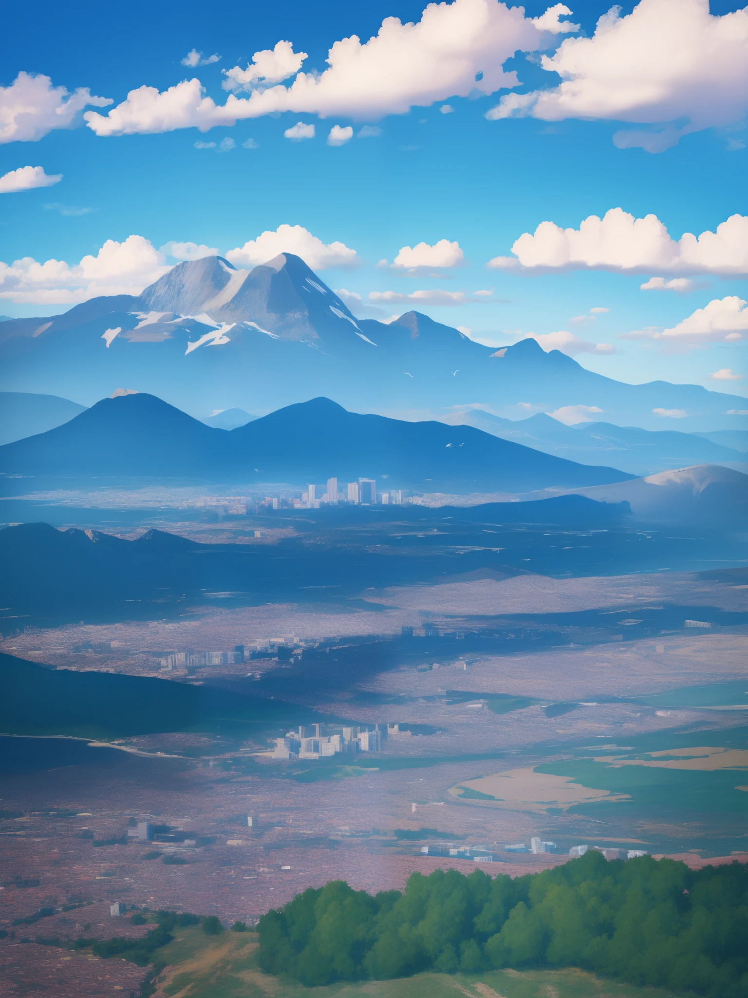 cloud, global city, city View, mountains, sole