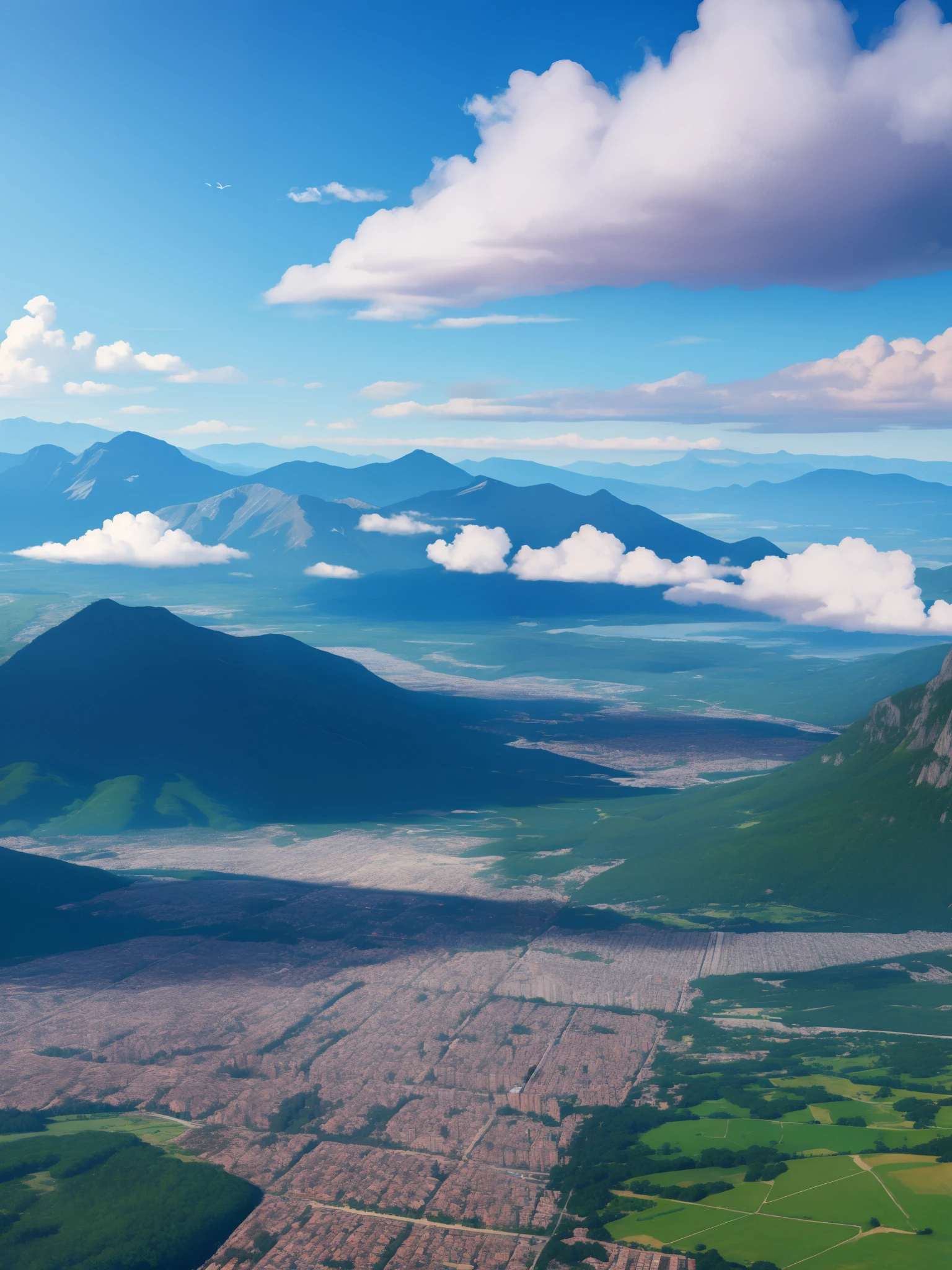 cloud, global city, city View, mountains, 