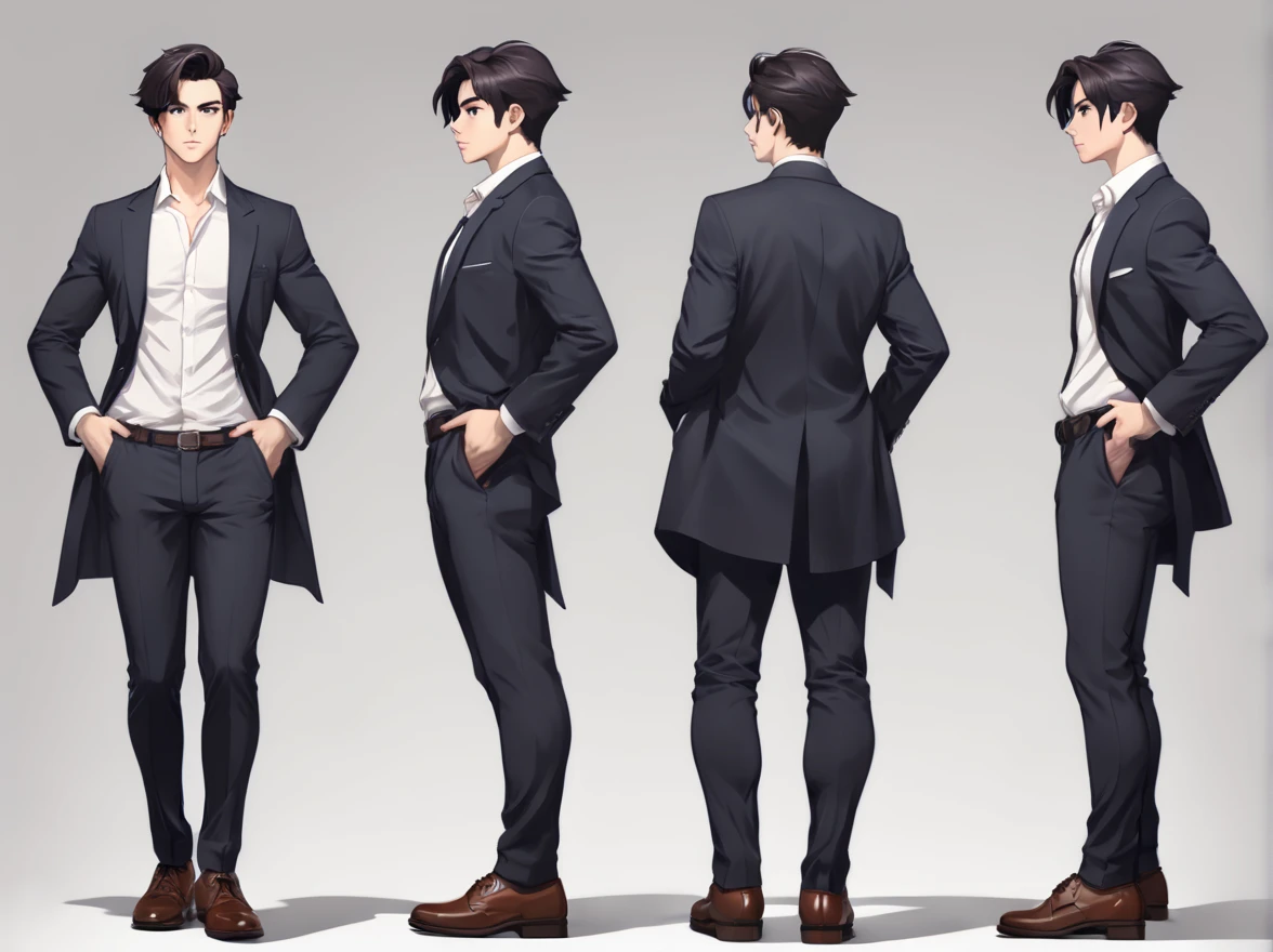 ((Art Style Full Body View, plano completo, vista frontal, vista lateral, vista traseira, do personagem, multiple views and poses, Multiple points of view, um personagem, corpo inteiro, personagem com menos, estilo de roupa, no mesmo estilo de cabelo, menos Tipo de sapato, forte)):: ((full body view, plano completo, vista frontal, vista traseira, design de personagem, multiple views and poses, Multiple points of view, de um personagem, corpo inteiro, personagem com menos , estilo de roupa, no mesmo penteado, less Type of footwear)):, (escuro, fundo preto liso: 1,4)