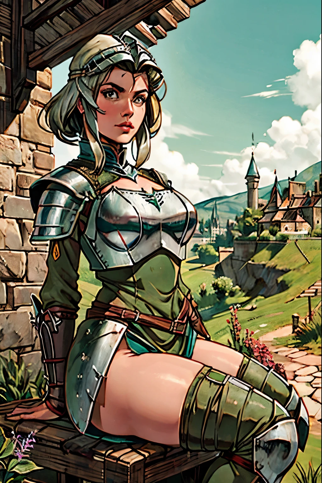 A lustful look:1.1,Pillory:1.4,Farne Arm, alone, Short Twin Tails, (Being caught:0.7),naked, Bikini Armor, View Viewer, Mature Woman, (Nipple piercing:0.5), Traditional Media, (nsfw:1.4), Night Forest, Big Breasts, Cowboy Shot, smile: