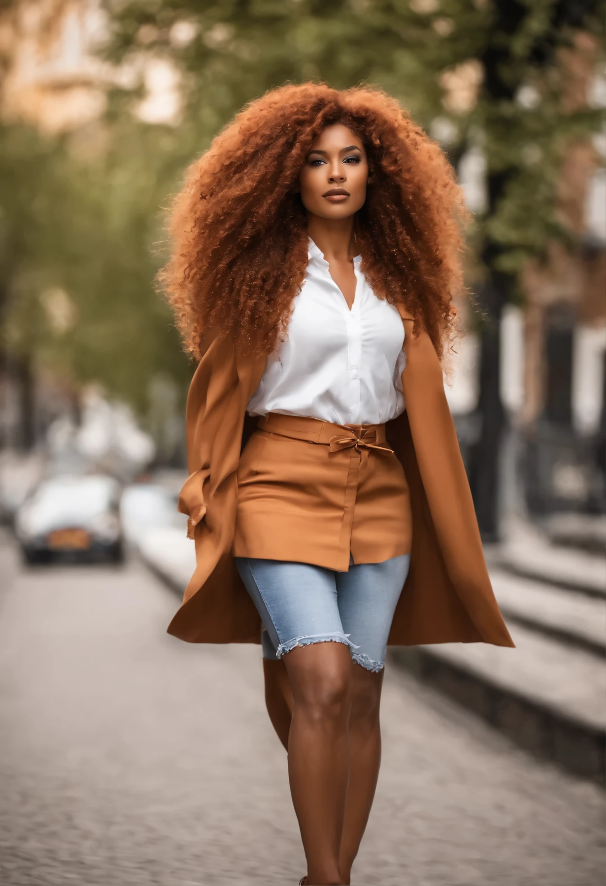 "Image ultra-réaliste d’une belle fille afro-latine de 22 ans,Écorce de caramel, corps parfait, tape sur un ordinateur, Prendre un selfie dans son bureau avec son sony A7RV, maigre, taille ultra-fine, cheveux rouge, Bouclé and curly hair karibean , yeux verts perçants.hyper réaliste,anatomie correcte,Les traits du visage sont soigneusement représentés,Boucles libre, cheveux roux frisés, (cour, cheveux roux frisés), Longs cheveux roux sauvages bouclés, cheveux multiversaux, cour, cheveux roux frisés, cheveux roux frisés, Boucles, cheveux ondulés étalés, Boucles baroques, Boucles, Bouclé,Texture des cheveux, Bouclé bang .