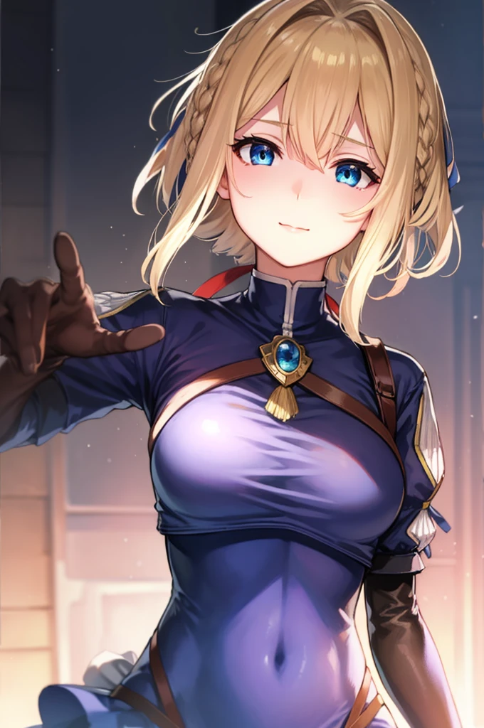 beautiful woman, medium bob cut blonde hair, light blue eyes, medium breasts, blue opened jacket, white blouse, white long flare skirt, blue pumps, soft smile, perfect hands with 5 fingers, She's gripping my penis,  handjob,Pixel art