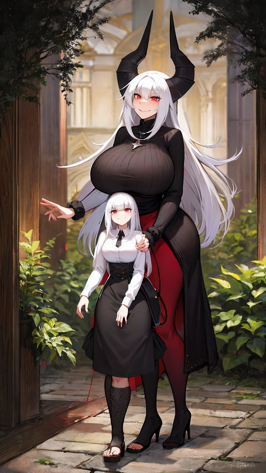 Gothic, huge chest, tall woman, curved, f, long hair, christian, alone, catholic, latin cross,, forest city, plants, walking, smile, smile, ,fur clothes, wizard, medieval, village,tights, portrait, long skirt, long dress, flip-flops, , huge breast, , , 1gir,1character, walking,long skirt, red eyes, pointy nose,
