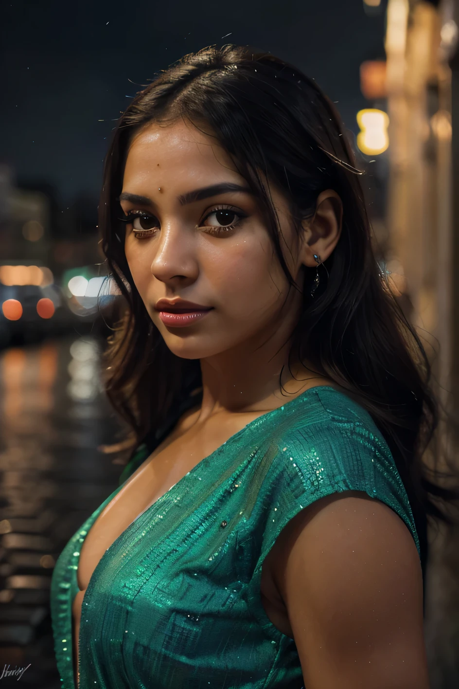 (beautiful cuban girl),(detailed eyes),(detailed lips),(long eyelashes),(medium:oil painting),(night city background)(vibrant colors),(soft lighting),(best quality,highres:1.2),(ultra-detailed),(realistic:1.37),(HDR),(bokeh),(exotic atmosphere) full body