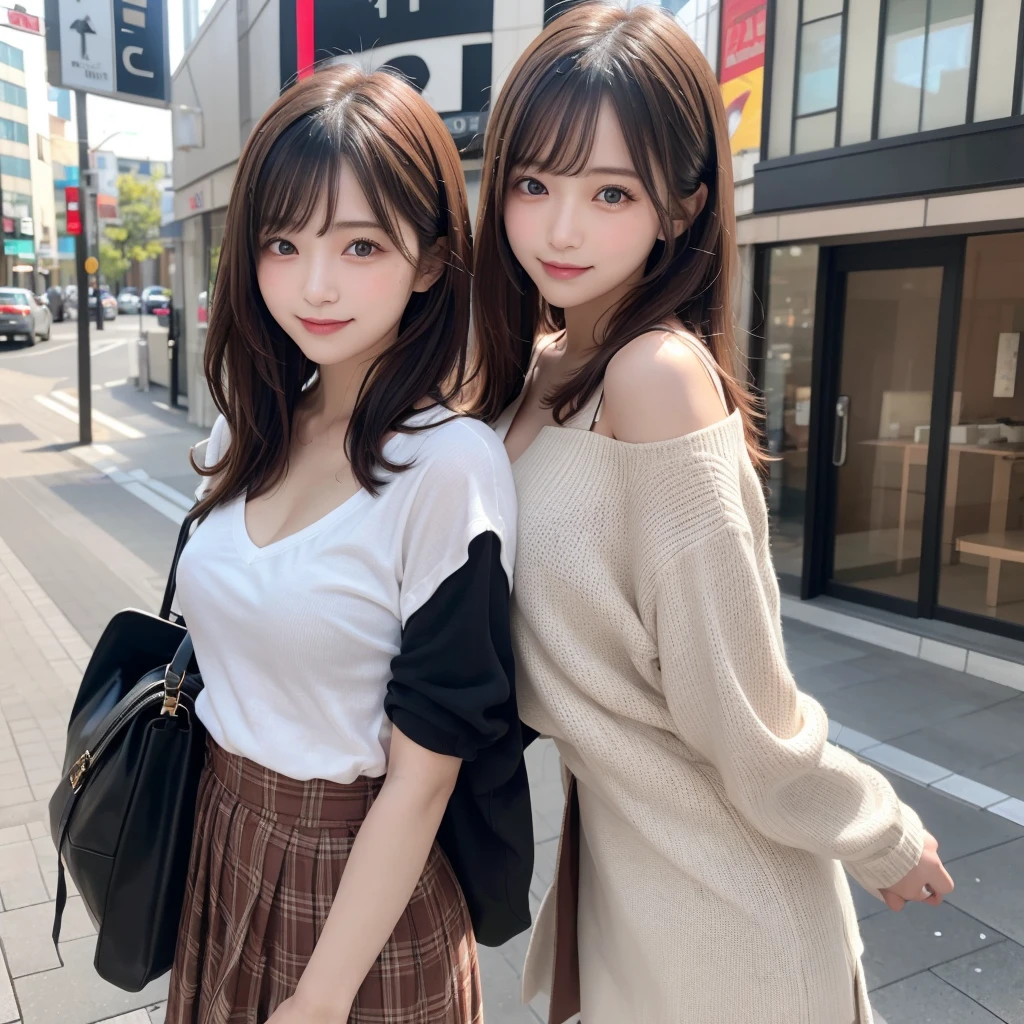 table top, highest quality, figure, super detailed, finely, High resolution, 8k wallpaper, 完璧なダイナミックな構figure, beautiful and fine eyes, ladies fashion summer,medium hair,small breasts natural color lip, bold sexy pose,smile,Harajuku、20 year old girl、cute、sexy shot looking at camera