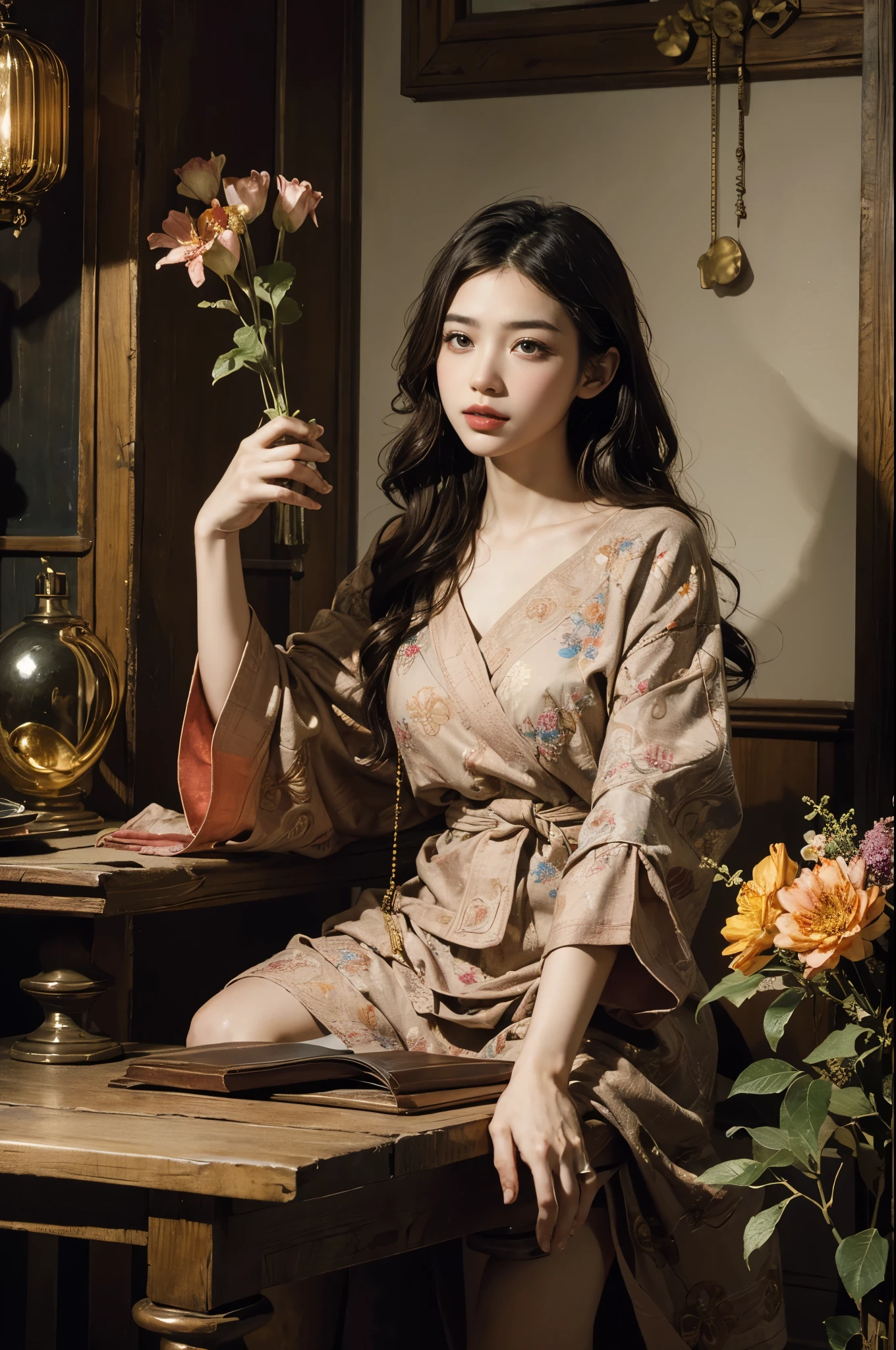 official art, unified 8k wallpaper, Super detailed, beautiful and aesthetic, beautiful, masterpiece, best quality, (zendispute, mandala, dispute, endispute), (ecstasy of flower:1.2) dynamic angle, cowboy shooting, the most beautiful form of chaos, elegant, brutalist design, bright colors, romantic, Atmospheric