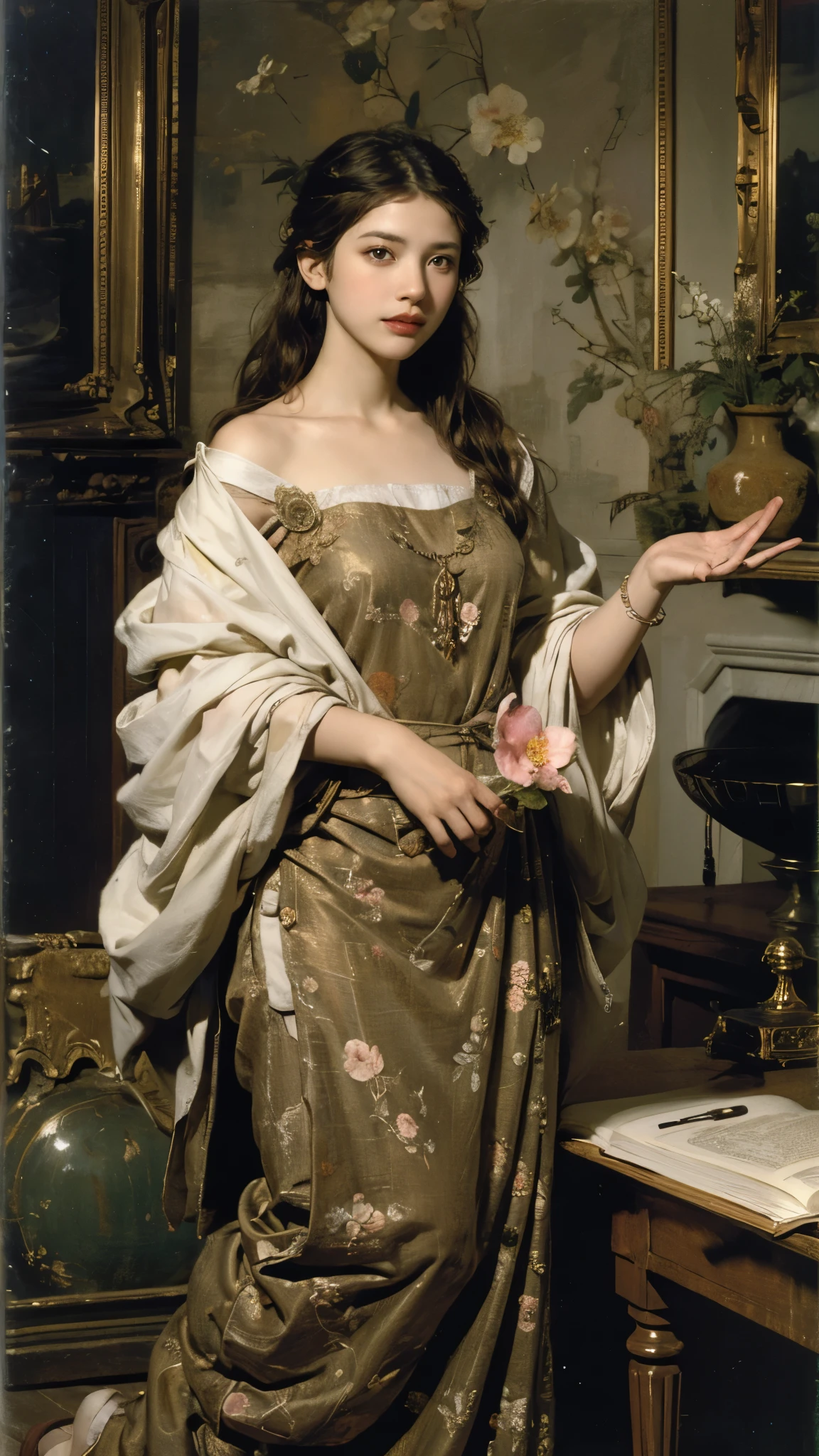 official art, unified 8k wallpaper, Super detailed, beautiful and aesthetic, beautiful, masterpiece, best quality, (zendispute, mandala, dispute, endispute), (??????? of flower:1.2) dynamic angle, cowboy shooting, the most beautiful form of chaos, elegant, brutalist design, bright colors, romantic, Atmospheric