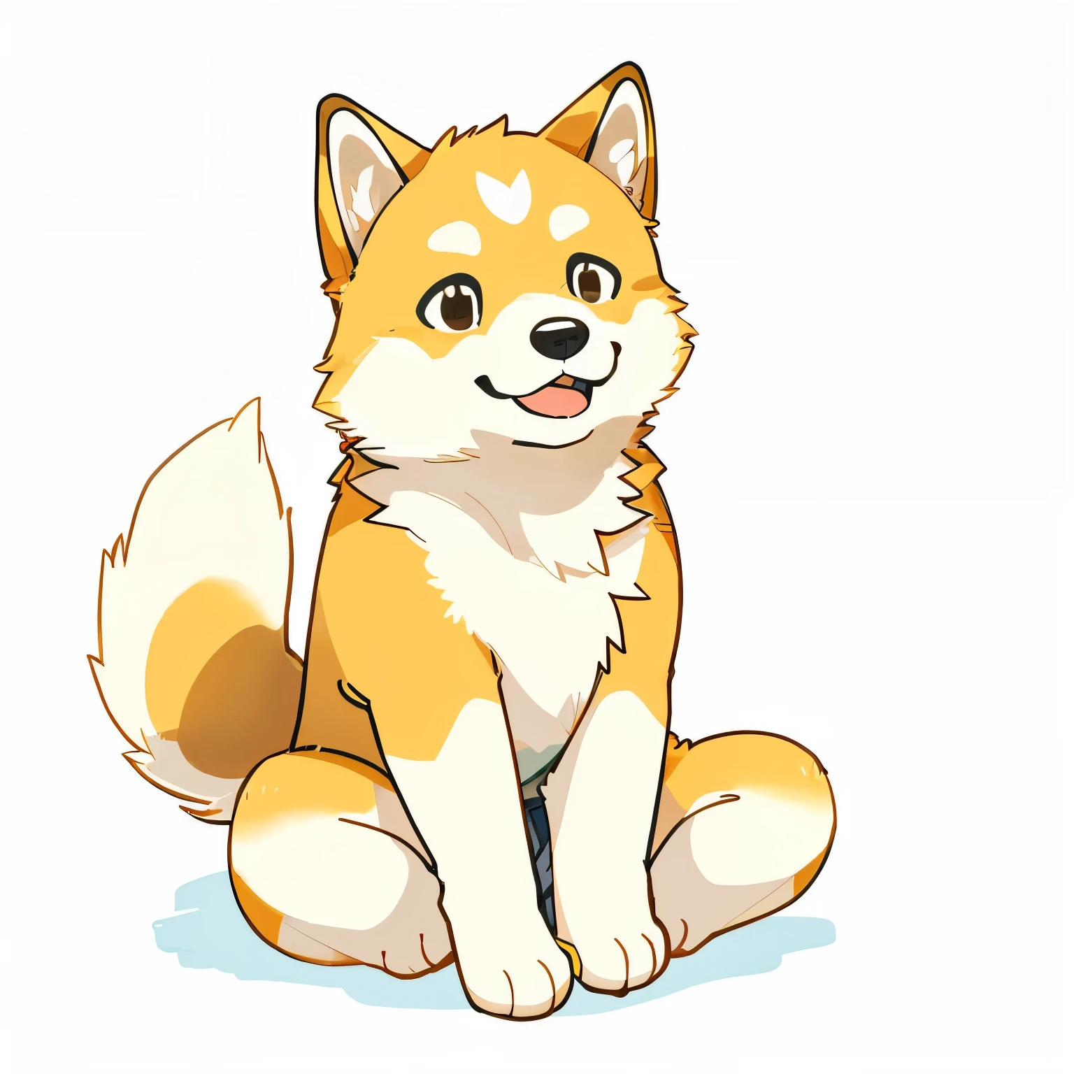 cartoon dog sitting on the ground with a white background, kawaii cute dog, anthropomorphic shiba inu, shiba inu dog, cute dog, shiba inu, japanese dog, shibu inu, shiba inu face, doge, cute corgi, cute single animal, inspired by Shiba Kōkan, shiba inu portrait.