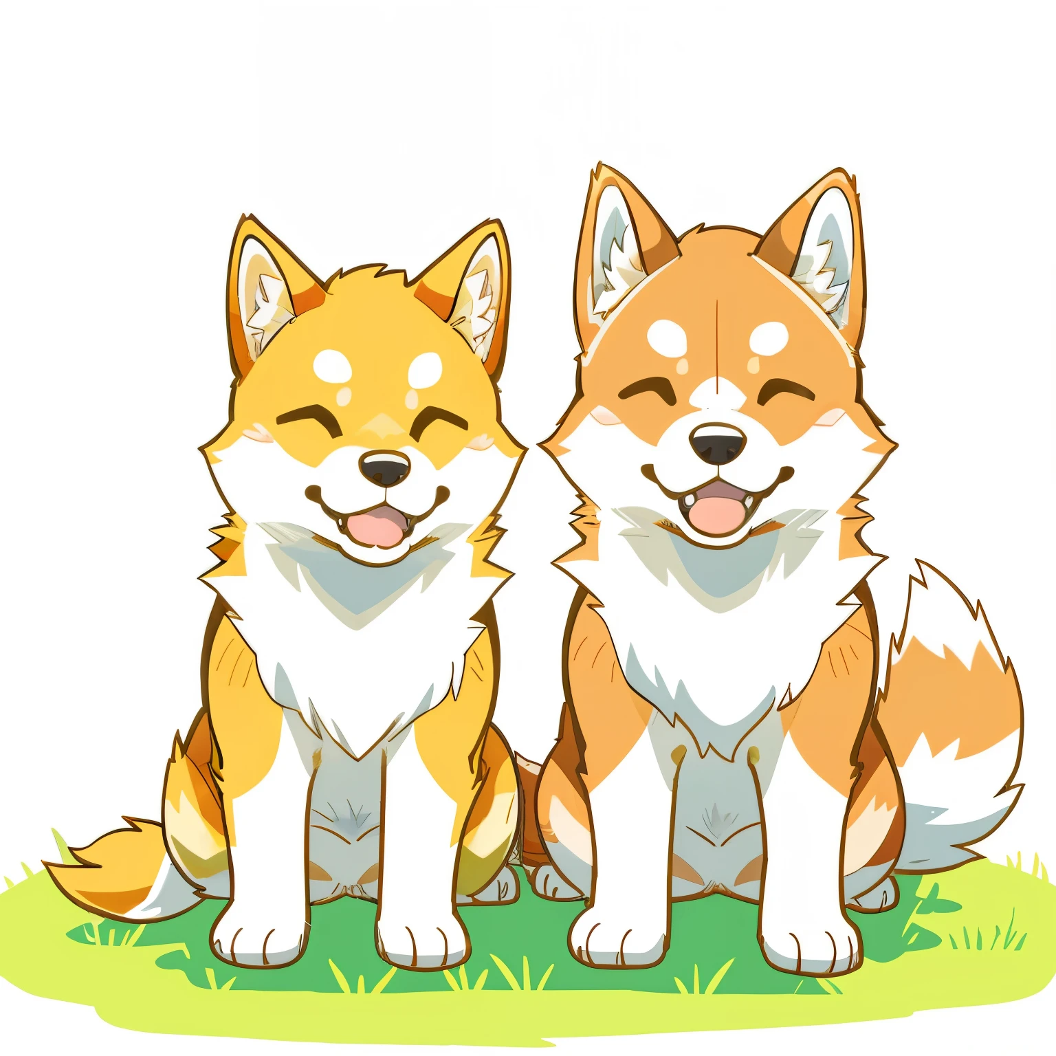 cartoon dog sitting on the ground with a white background, kawaii cute dog, anthropomorphic shiba inu, shiba inu dog, cute dog, shiba inu, japanese dog, shibu inu, shiba inu face, doge, cute corgi, cute single animal, inspired by Shiba Kōkan, shiba inu portrait.