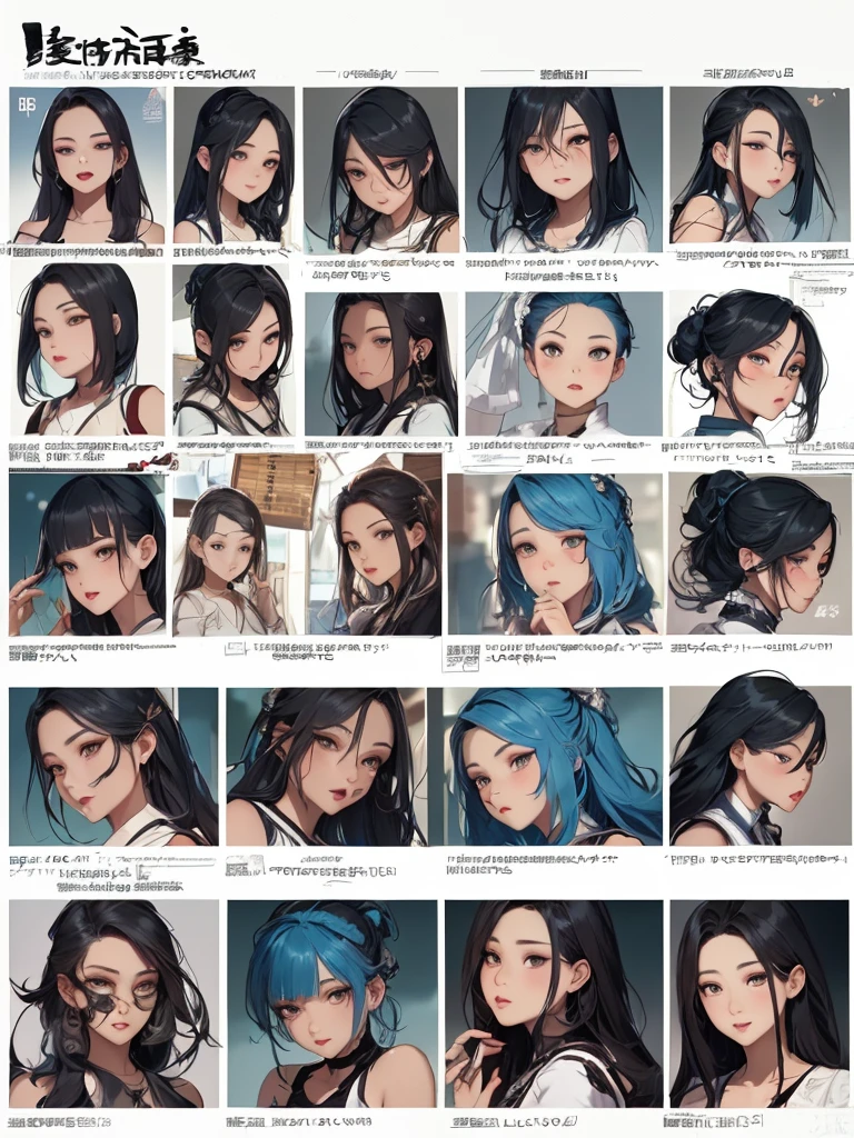 ((Masterpiece)),(((best quality))),(character design sheet, Same character...., front, side), beautiful girl,blue hair, albio, conjunctivitis, long hair, annoying, ใบfrontเท่านั้น, Separate from each other...., to, equilibrium, decorations, sharp teeth, shout, sparkling eyes, Highly detailed, ((4 expressions)), Jungle Theme, ((ตกสะเก็ดบนใบfront, glossy lips, shiny skin, (((มีสี่frontเท่านั้น))), (((References only four)))