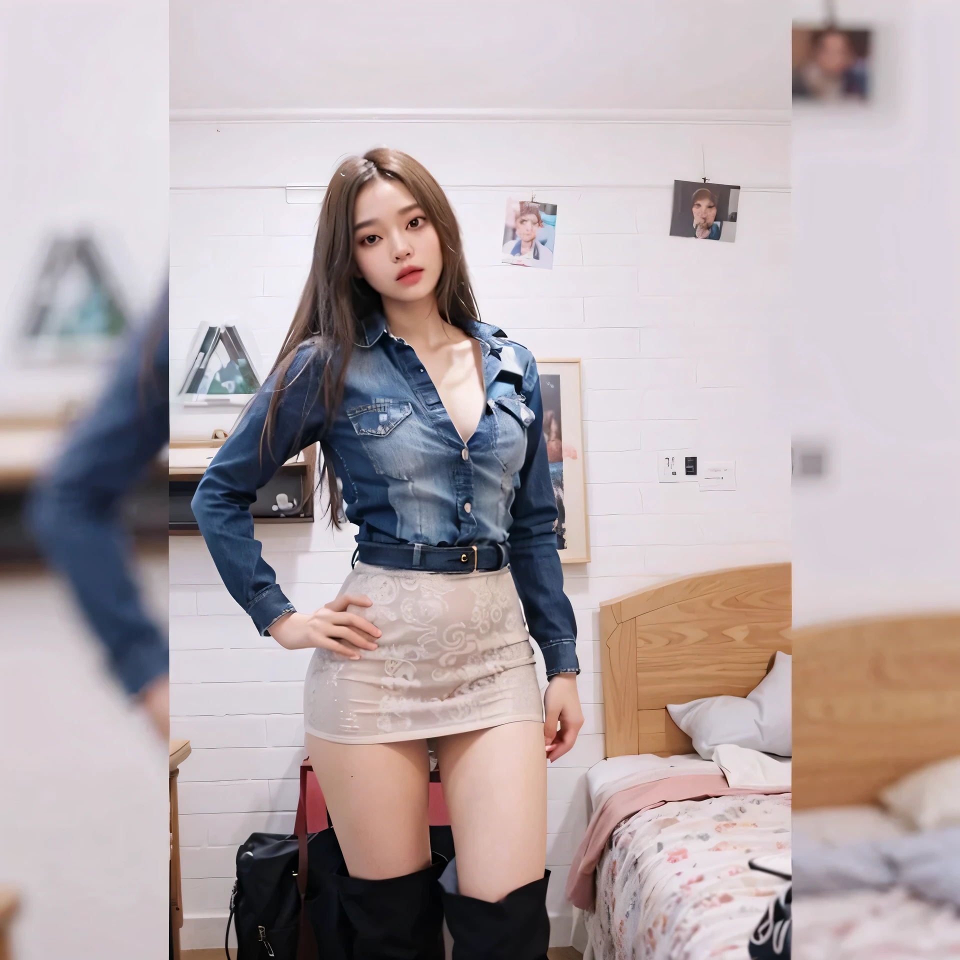 coreana, Retrato de una chica con un vestido muy corto, sombra de ojos rosa, (ojos azules: 1.3), Cabello rubio corto, (Separating hair asymmetry: 1.1), que tiene senos medianos alegres, cintura muy estrecha y escote pectoral profundo, deslizamiento de senos, pechos venosos, mirando al espectador, oreja larga, Postura de lucha, fondo simple, mejor calidad, obra maestra, ultra high resolution, fotorrealista, foto cruda, ANDROIDE_18, Y18, 1girl, belleza, s, , mejor calidad, obra maestra, ultra high resolution, fotorrealista, foto cruda, sexy, Small transparent dress, floreado, vestido pegado al cuerpo, sentada mostrando bragas de encajes, Sexual expression is standing in a room with a skirt, 18 years old, 1 8 yo, sexy :8, cuerpo completo! cara bonita, 22 years, por :5 sexy: 7, el extremadamente caliente y sexy, 1 6 years, tumblr, 21 years