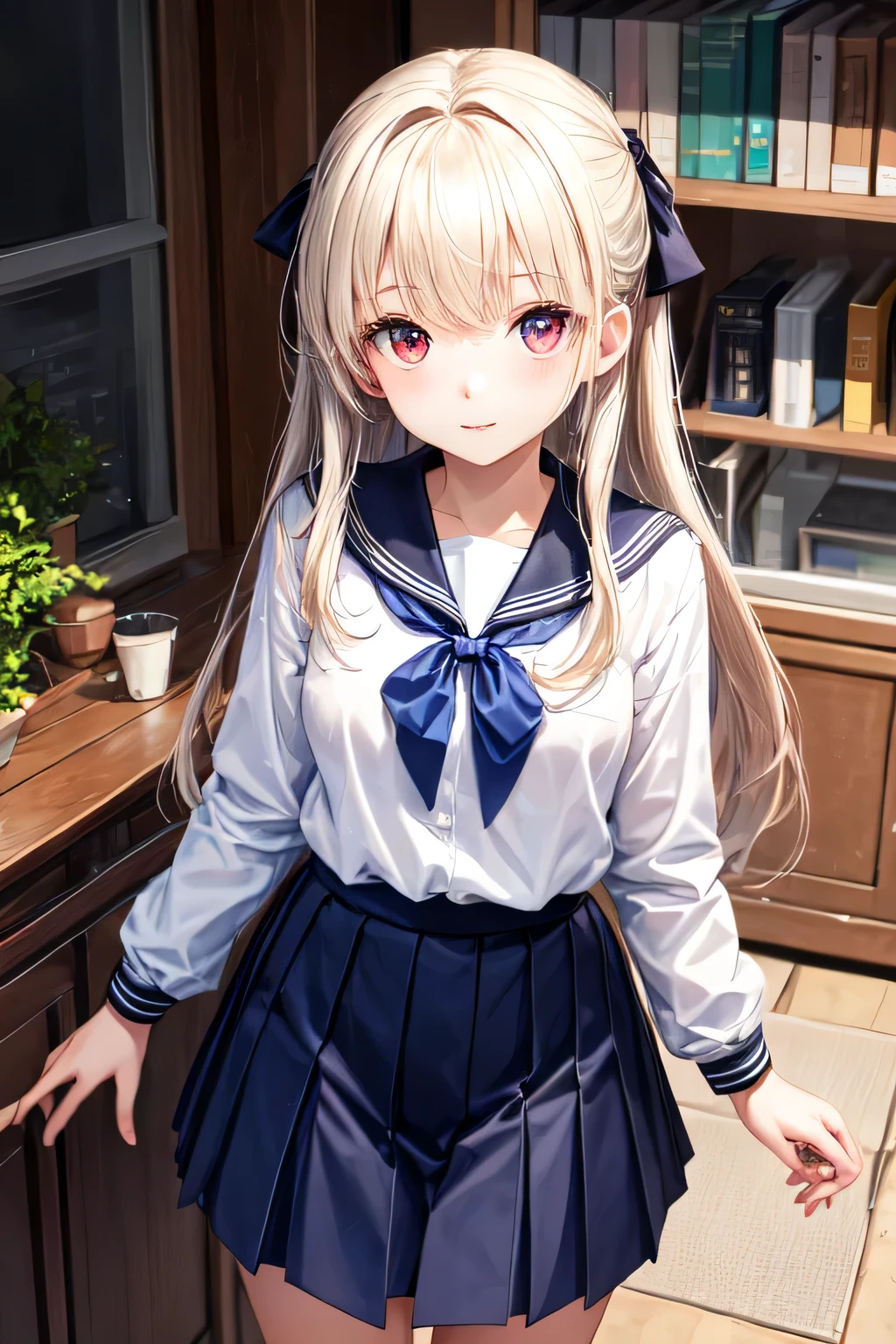 highest quality、High resolution、Detailed Background、(Beautiful face in every detail:1.4)、Anatomically correct、(Detailed facial expressions)、(Detailed eyes:1.2)、(Detailed eyes:1.2)、 beauty、(Highly detailed face:1.4)、Light color hair、Braided twin tails、Braided Bob、Braided Ponytail、well-groomed eyebrows、Perfect body line、Attractive thighs、Cute colored sailor dress、White Stockings、School classroom、Fit on one screen、

(A beautiful girl flipping up her skirt with an innocent smile:1.5)、

Thighs from below、Zoom in on thighs at a low angle、Ultra close-up shot of thighs from below