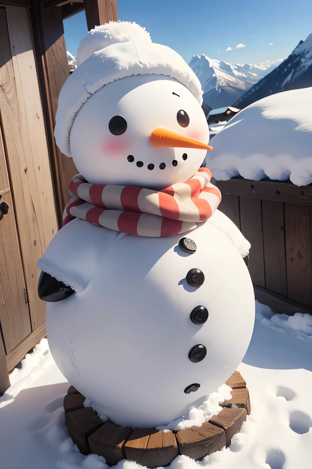 snowman sits with his pussy on a carrot