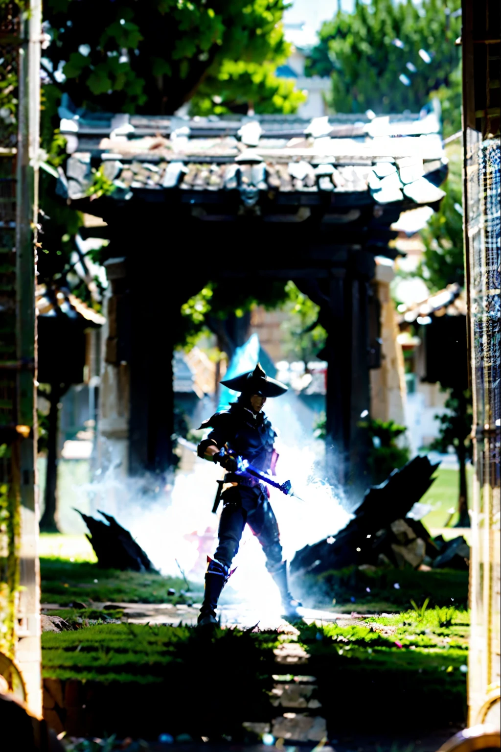The image of the protagonist：League of Legends Teemo and Sword Demon action poses：Two people are exchanging expressioncited HD：Make sure to use a high-resolution canvas when painting，To maintain clarity when printing or enlarging。
Rich in details：When drawing protagonists and elements，Detail-oriented performance，Such as textures、Shadows and lights etc.。

style：Use exaggerated proportions and simplified lineake the picture cute and humorouackground：Scene elements in League of Legends Rift：Grass、Soldier lighting effects：According to the atmosphere of the scene and the actions of the protagonist，Choose the right lighting effect，like a spotlight、Soft light or backlight, etcposition：Properly arrange the positions of protagonists and elements，Give the picture a sense of balance and visual impact。


Horizontal poster：16:9