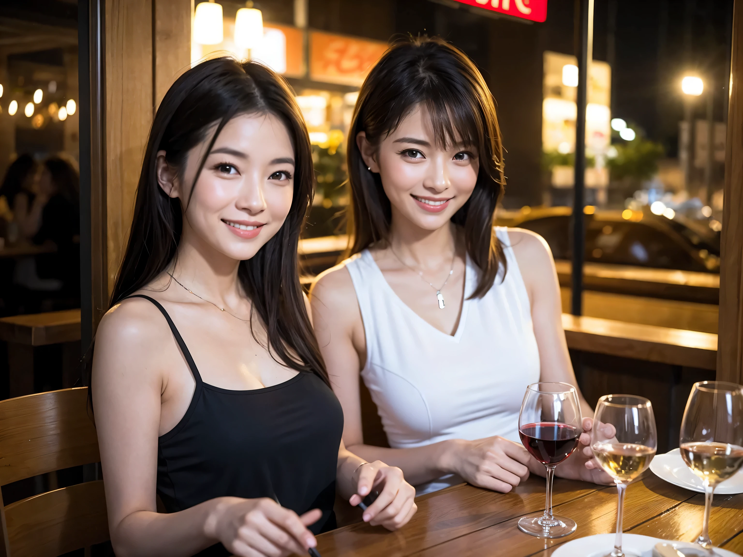 (64km race, ticker, highest quality, debris flies: 1.2), (reality, that'reality的な: 1.37), pretty woman 1, (slim face), (slimボティ), (brown hair), (shortcut), Colombia、Brazilian、Japanese、Spaniard、Dutch、American、french、cheeks blush a little, (35 years old), 38 years old, alone, A beautiful and detailed night view spreads out outside the window..........., restaurant, wine glassに座って, At night, in a prominent place (from the Upper body) nova frog style, actress, model, Upper body, White wine, slim, wine glass, Very beautiful night view, 真ん中に置かれたwine glass, smile, (shy smile: 1.15), beautiful and detailed eyes, Upper body 全身, bust japan up, At night, short story, short story, actress, model, Upper body, White wine, slim, wine glass, Very beautiful night view, 真ん中に置かれたwine glass, smile,