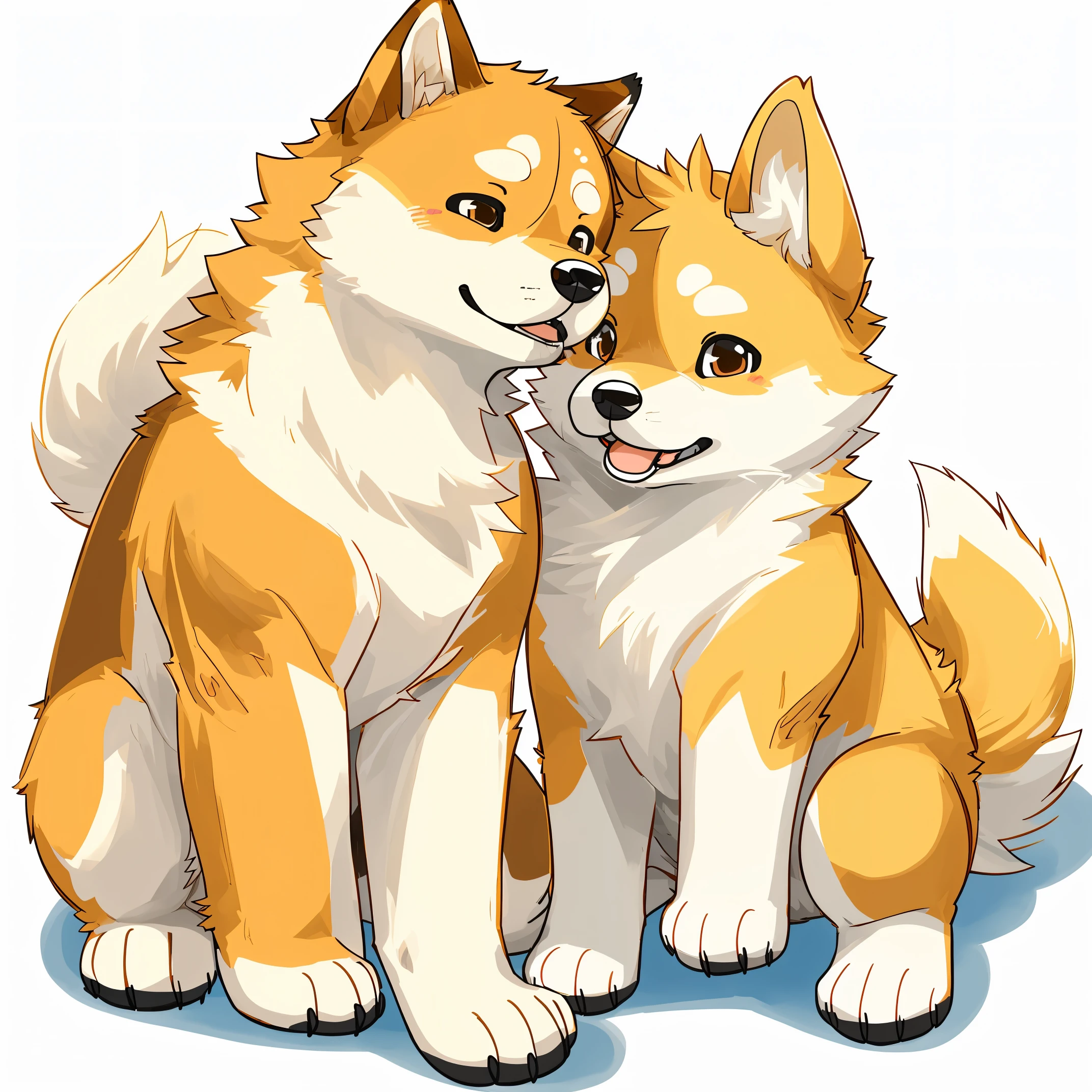 cartoon dog sitting on the ground with a white background, kawaii cute dog, anthropomorphic shiba inu, shiba inu dog, cute dog, shiba inu, japanese dog, shibu inu, shiba inu face, doge, cute corgi, cute single animal, inspired by Shiba Kōkan, shiba inu portrait.